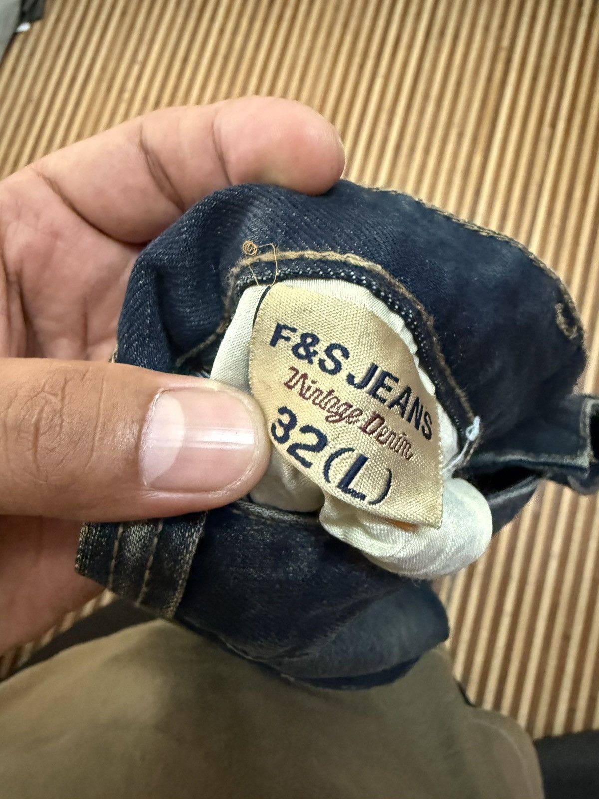 Japanese Brand Vintage The F&S Jeans Denim Cargo Pants 9 Bush Pocket W31X32 Size US 31 - 11 Thumbnail