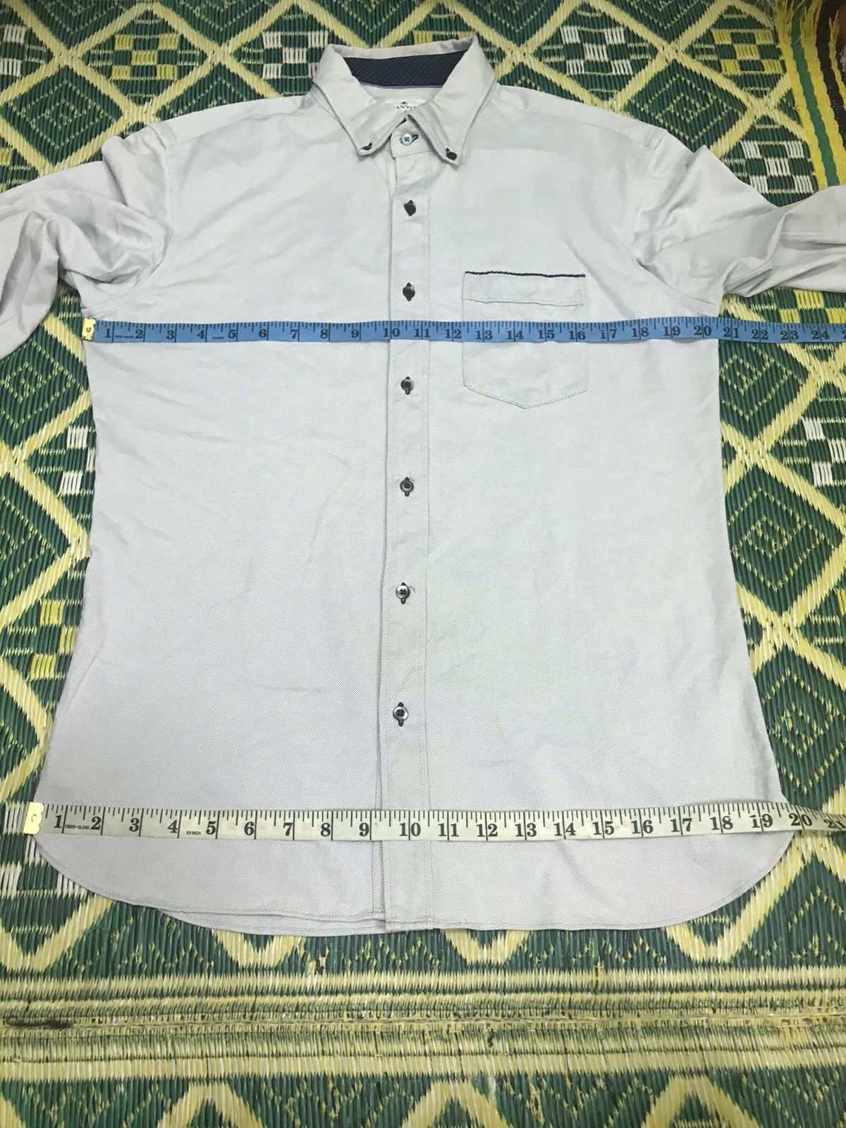 Designer × Lanvin × Vintage LANVIN Classique Shirt Gray Cotton Men's Button Up Size 50 Size US L / EU 52-54 / 3 - 11 Thumbnail