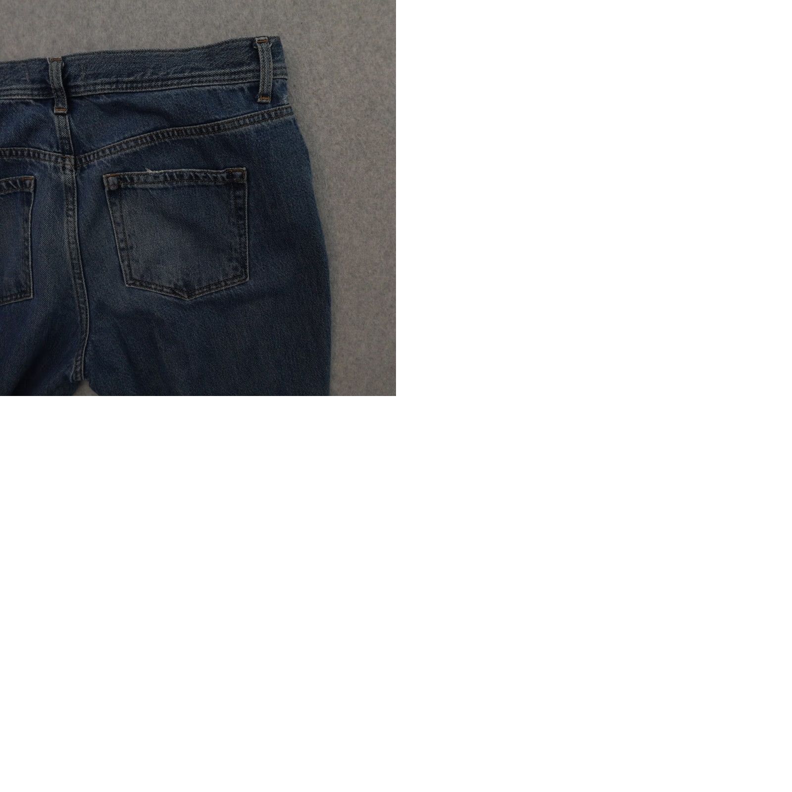 Vintage We The Free Womens Jeans 29 (29X27) Wide-Leg Baggy Fray Hem Blue Stripe Size 29" - 10 Thumbnail