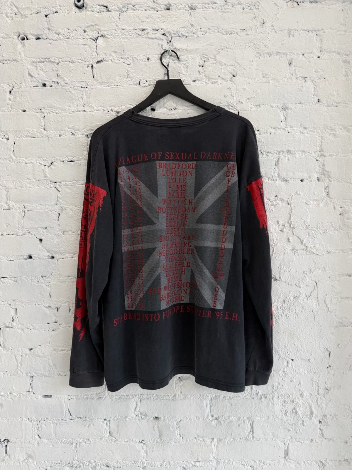 Vintage 1995 CRADLE OF FILTH ‘VESTAL MASTURBATION’ EURO TOUR L/S TEE Size US XL / EU 56 / 4 - 3 Thumbnail