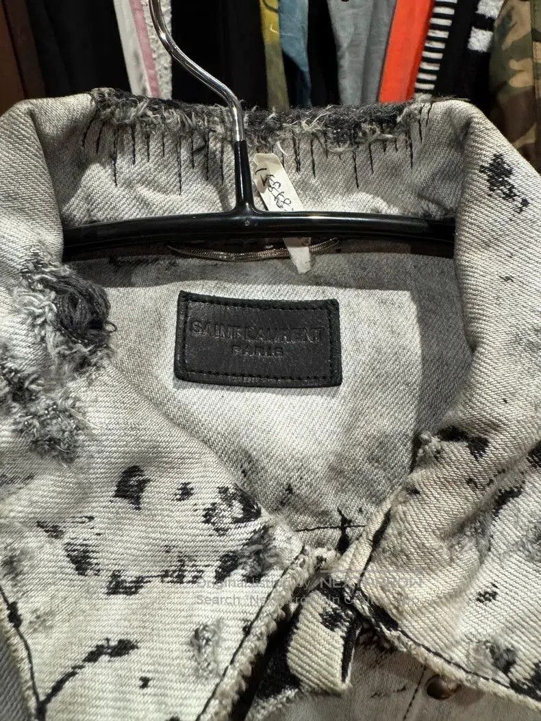 Saint Laurent Paris Saint Laurent Denim Splatter Jacket. Size US XS / EU 42 / 0 - 3 Thumbnail