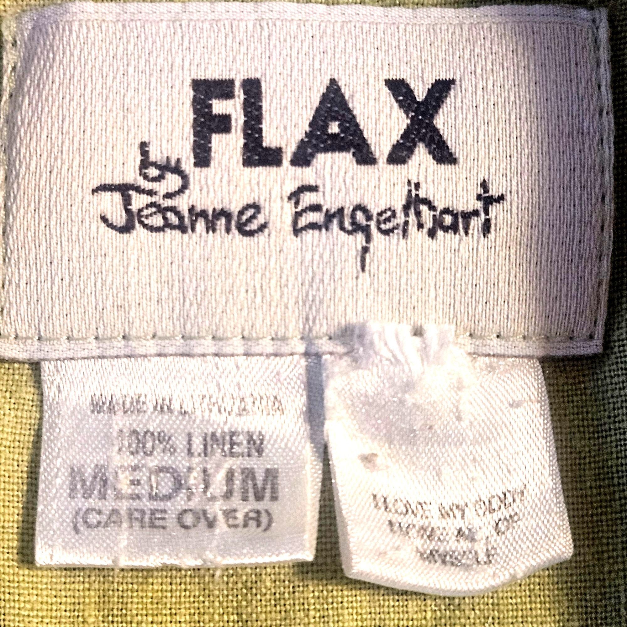 FLAX FLAX Women 100% Linen M Button Down Chartreuse Boxy Fit Top Size M / US 6-8 / IT 42-44 - 4 Thumbnail