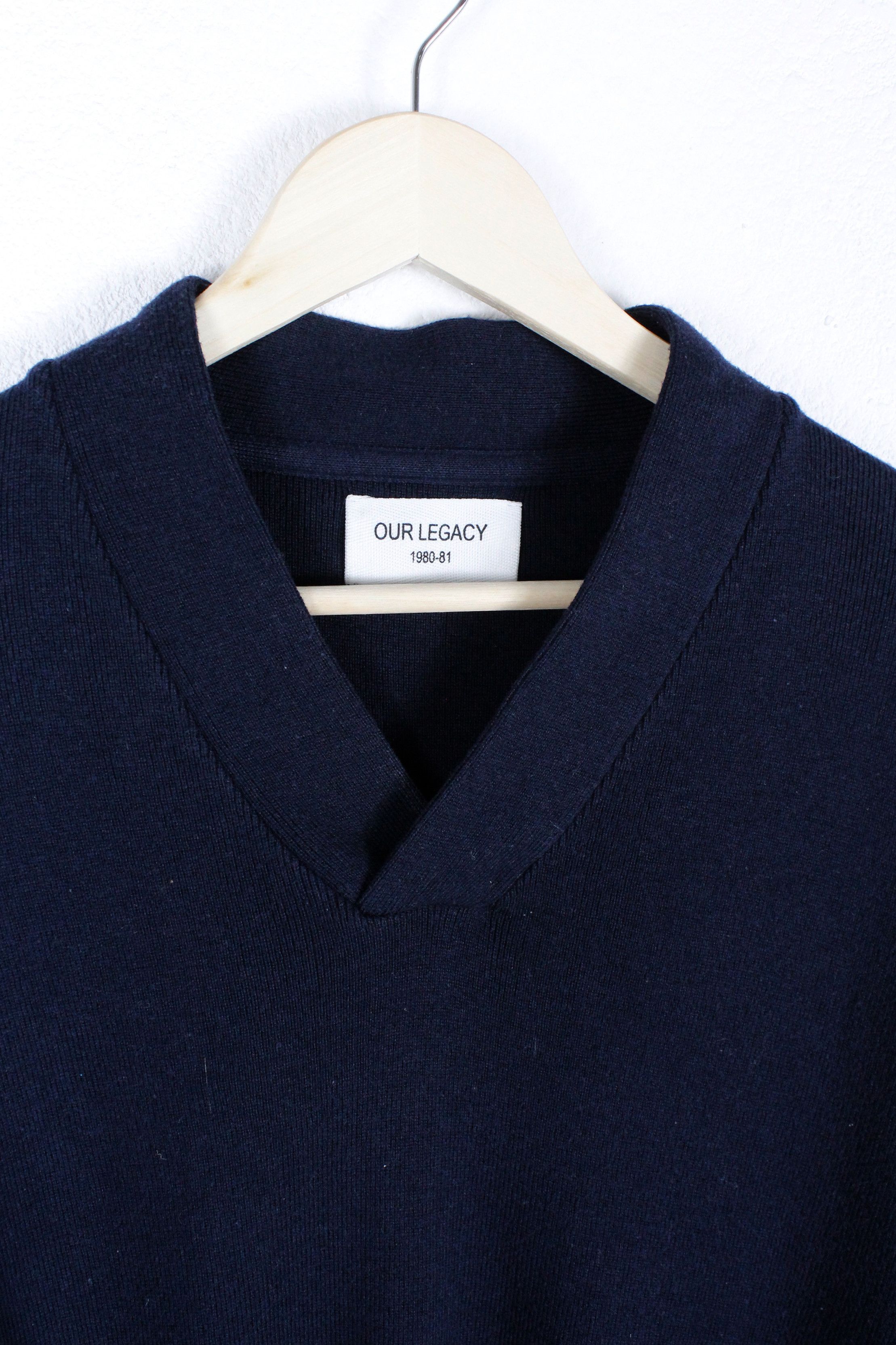 Our Legacy Navy Knit Shawl Collar Sweater Size US M / EU 48-50 / 2 - 2 Thumbnail