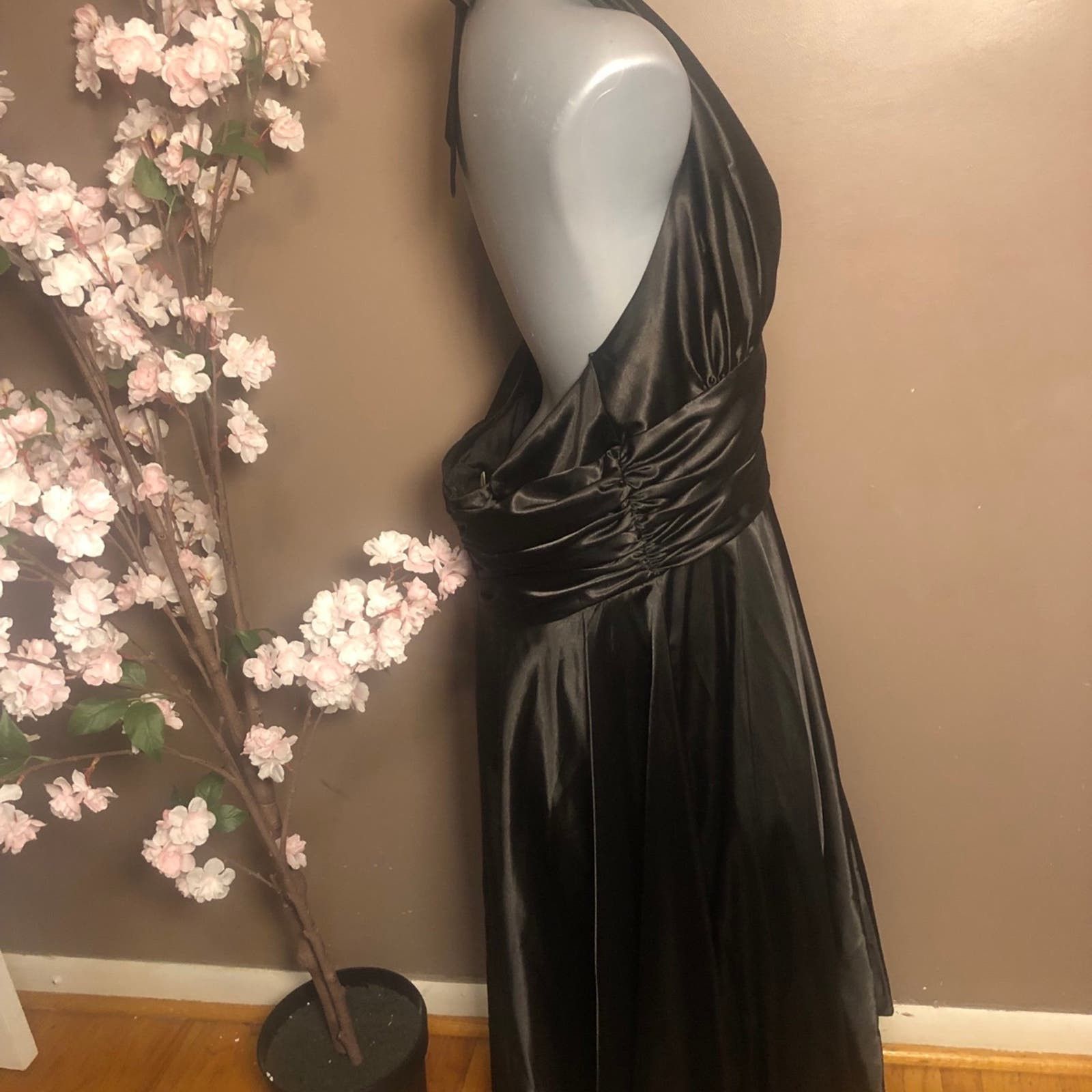 halter gowns & formal dresses Scala 61308 Fitted Slit Prom Formal Long Dress