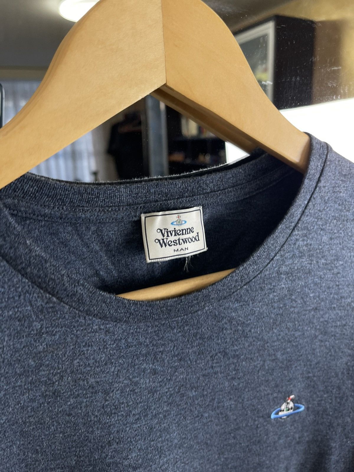 Vivienne Westwood Vivienne Westwood MAN Embroidered Orb Heather Navy Tee Size US L / EU 52-54 / 3 - 2 Thumbnail