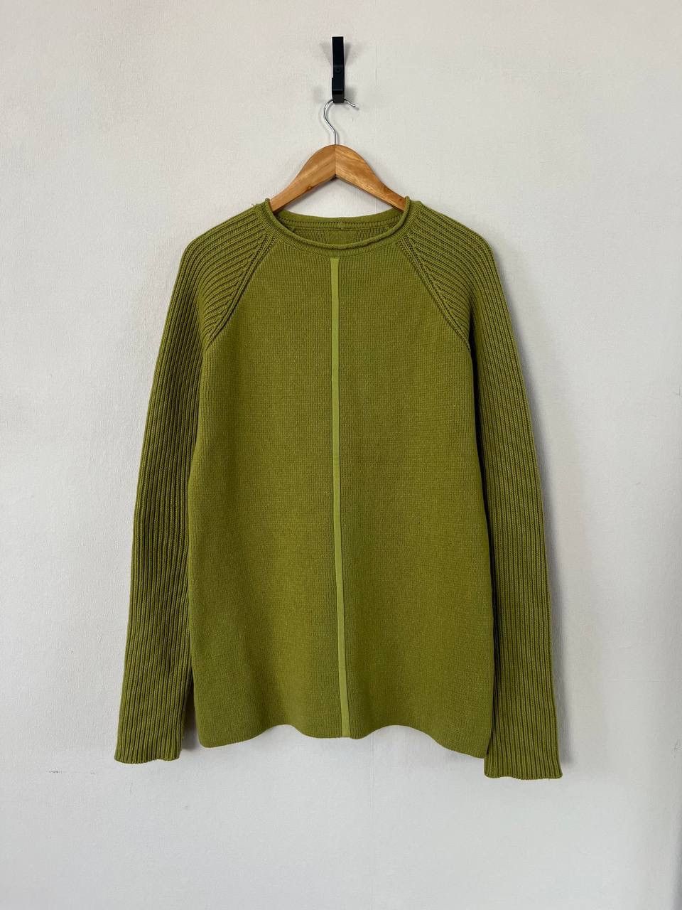 Rick Owens Rick Owens Green Cashmere Wool Ribbed Pullover Sweater Size US L / EU 52-54 / 3 - 1 Thumbnail