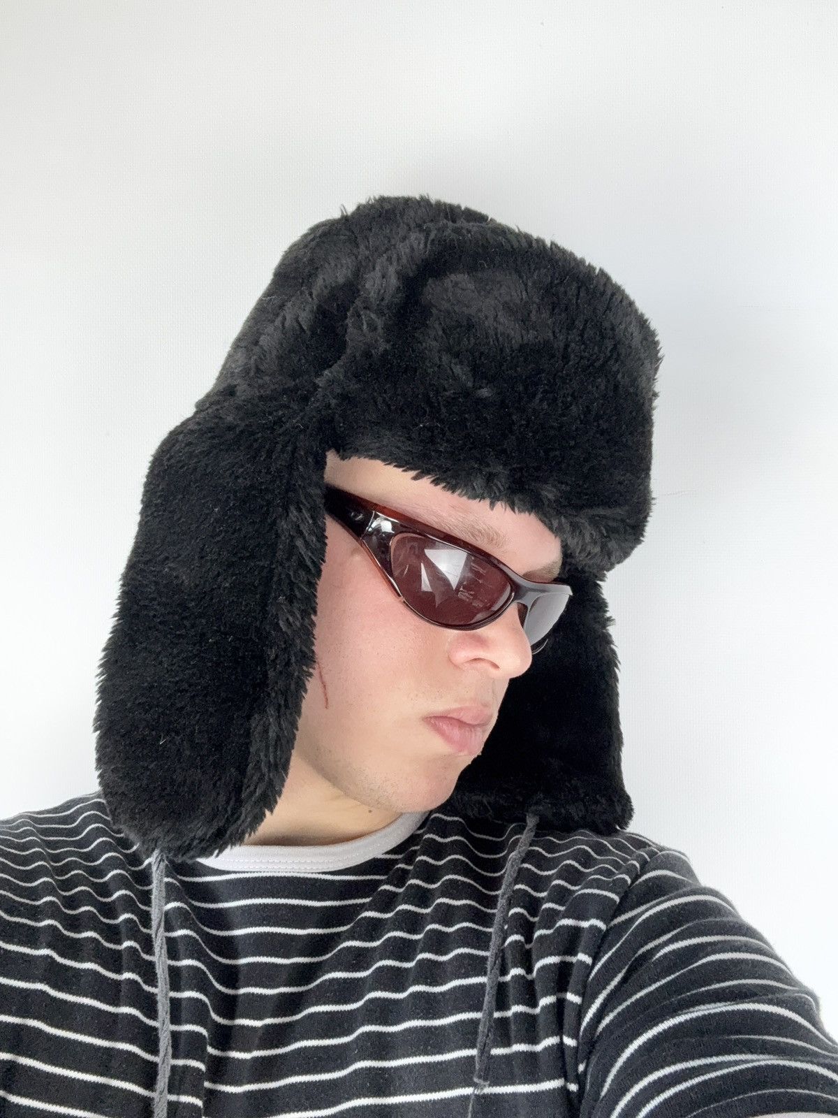 Vintage Vintage Real Fur Mohair Fuzzy Ushanka Y2K Opium Hype Rare OS Size ONE SIZE - 7 Thumbnail