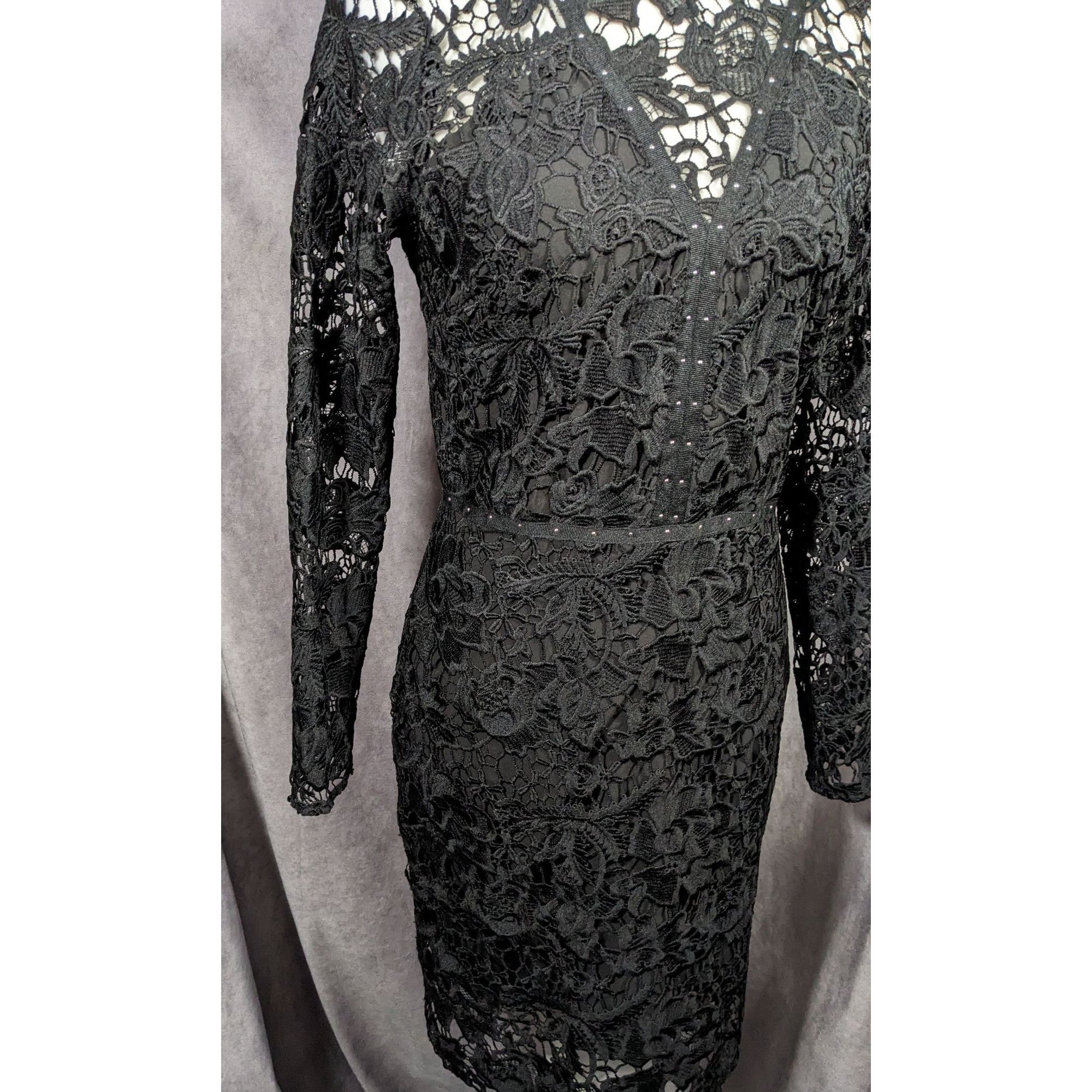 Sam Edelman Sam Edelson Gothic Black Lace Midi Dress Size 0 Size XS / US 0-2 / IT 36-38 - 2 Thumbnail