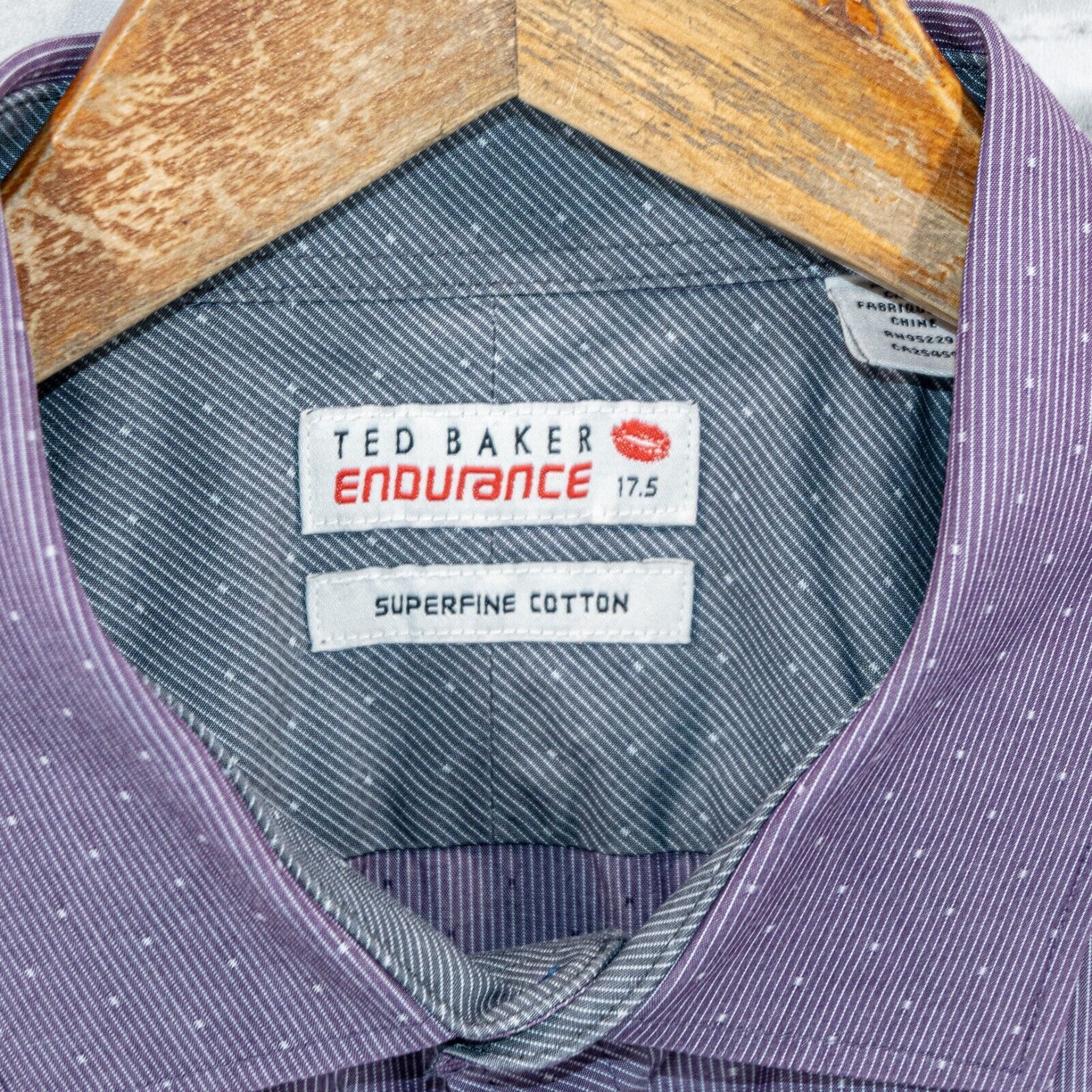 Ted Baker TED BAKER endurance Men's Button up Shirt in Purple stripe Size US XL / EU 56 / 4 - 2 Thumbnail