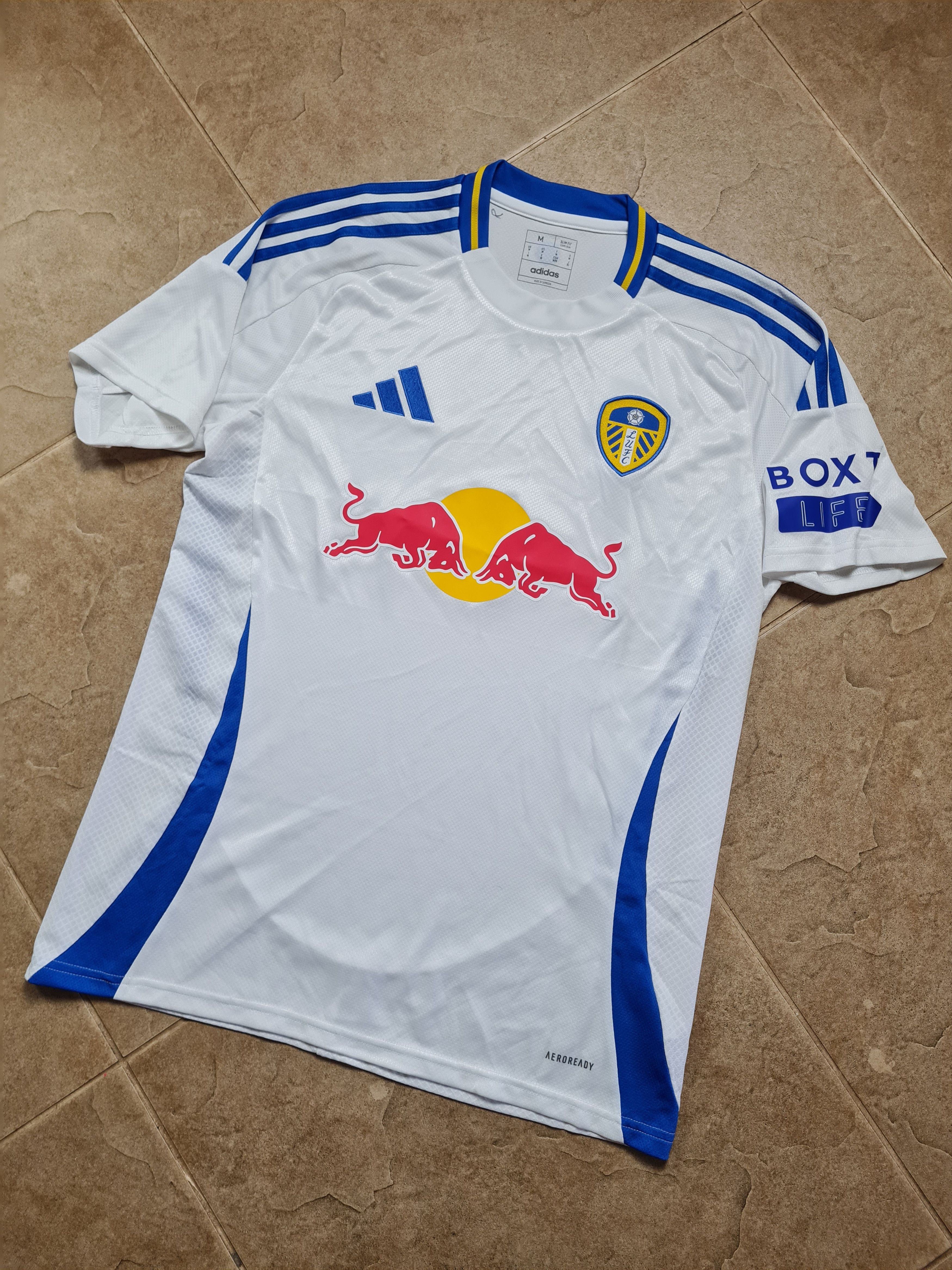 Jersey Leeds United Home Soccer Shirt 2024/2025 Adidas Sz M