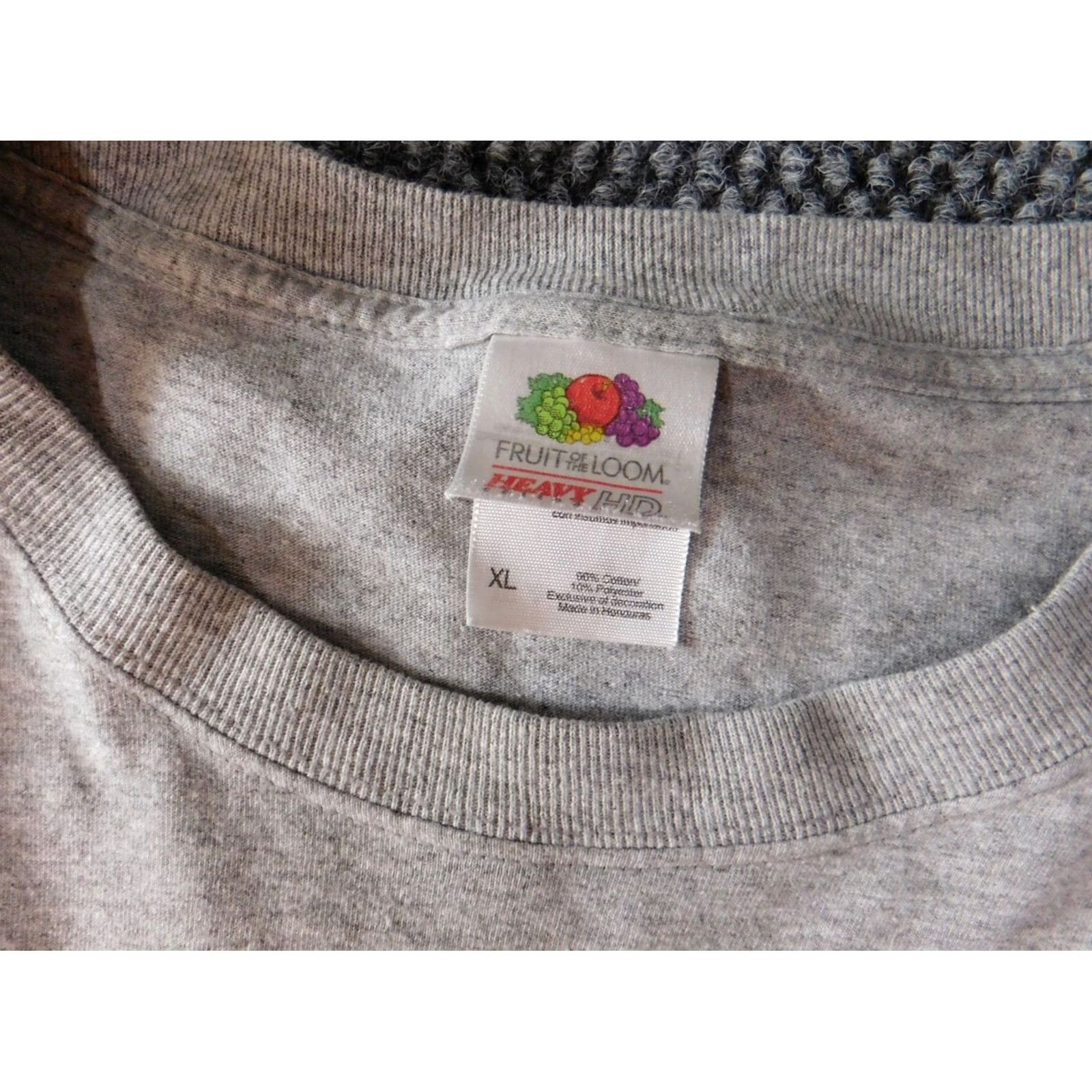 Fruit Of The Loom Myrtle Beach Mens Shirt XL Gray Cotton Knit Short Sleeve Crew Neck Logo T-Shirt Fruit of the Loom Classic, Regular, Men, All Seasons Size US XL / EU 56 / 4 - 5 Thumbnail