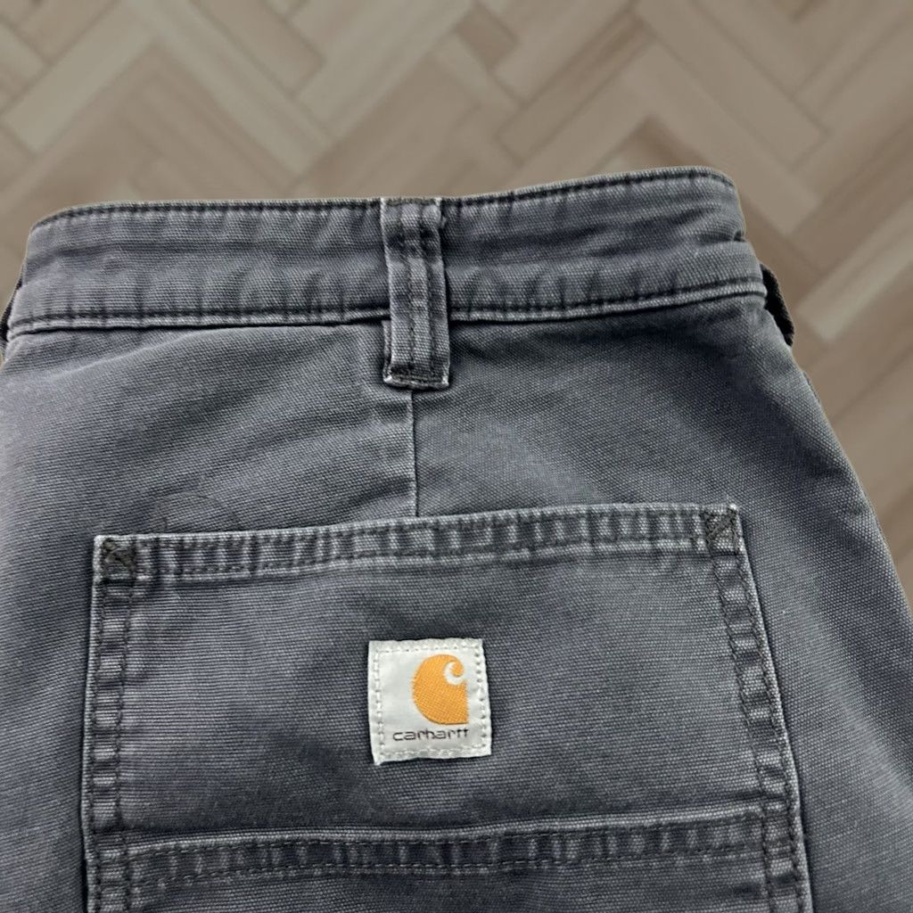 Carhartt Carhartt Women's 12 Gray Loose Fit Pants Fleece Lined Carpenter Straight Mid Rise Crawford Denim-like Size 34" / US 12 / IT 48 - 1 Thumbnail
