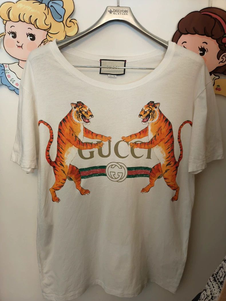 Gucci Gucci Two tiger T-shirts 2503-Nextarrow Size US S / EU 44-46 / 1 - 1 Thumbnail