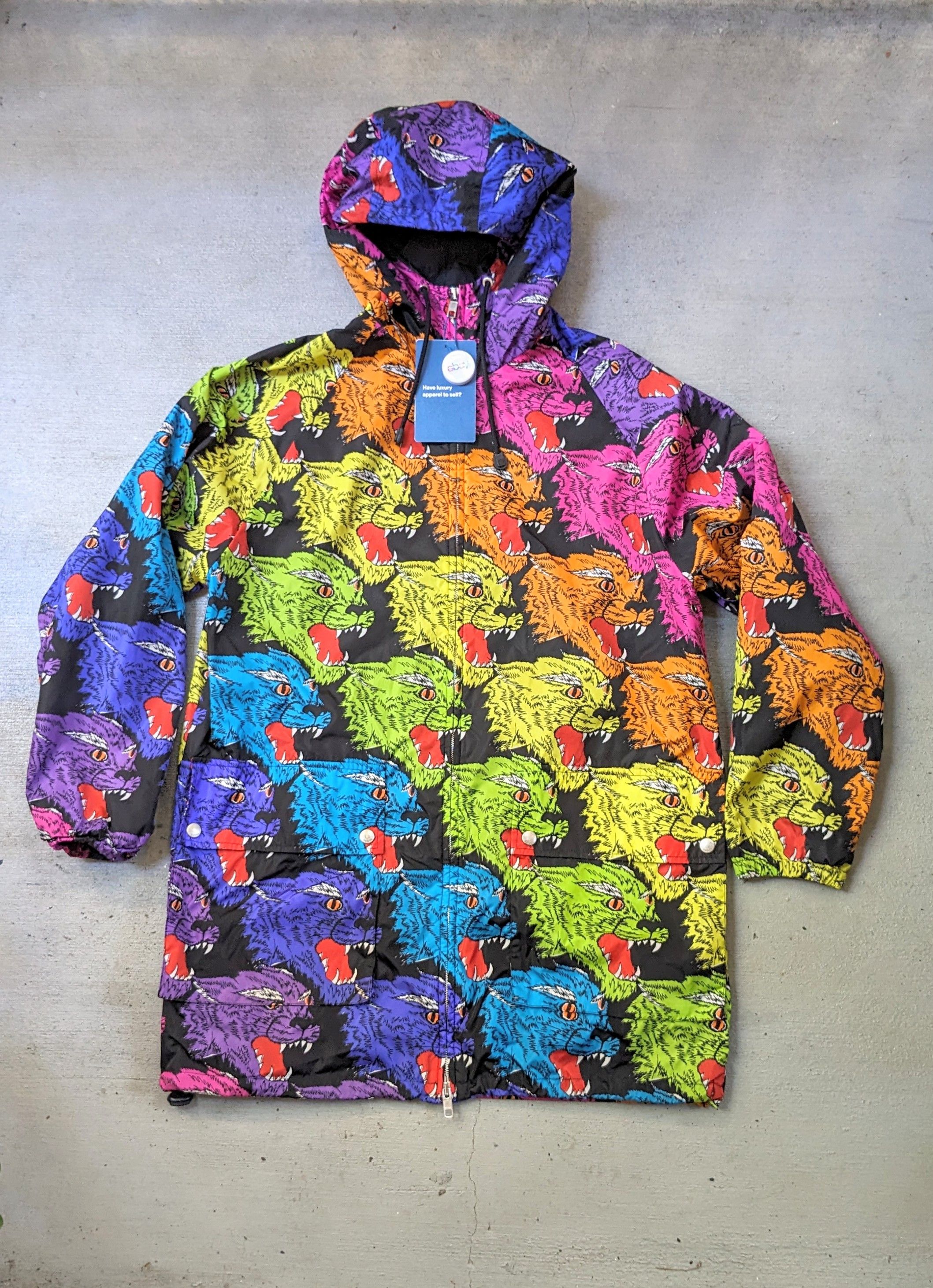 image of Gucci Rainbow Panther Face Jacket 36 Zip Up Windbreaker, Men's (Size Small)