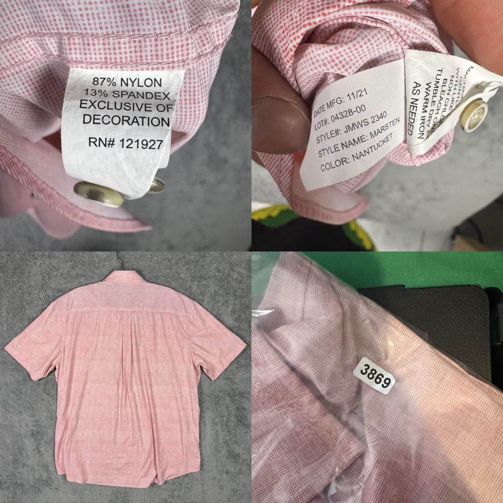 johnnie-O Nike Shirt Polo Mens L Pink Wicking Stretch Prepformance Johnnie-O Top Shelf Size US L / EU 52-54 / 3 - 8 Thumbnail