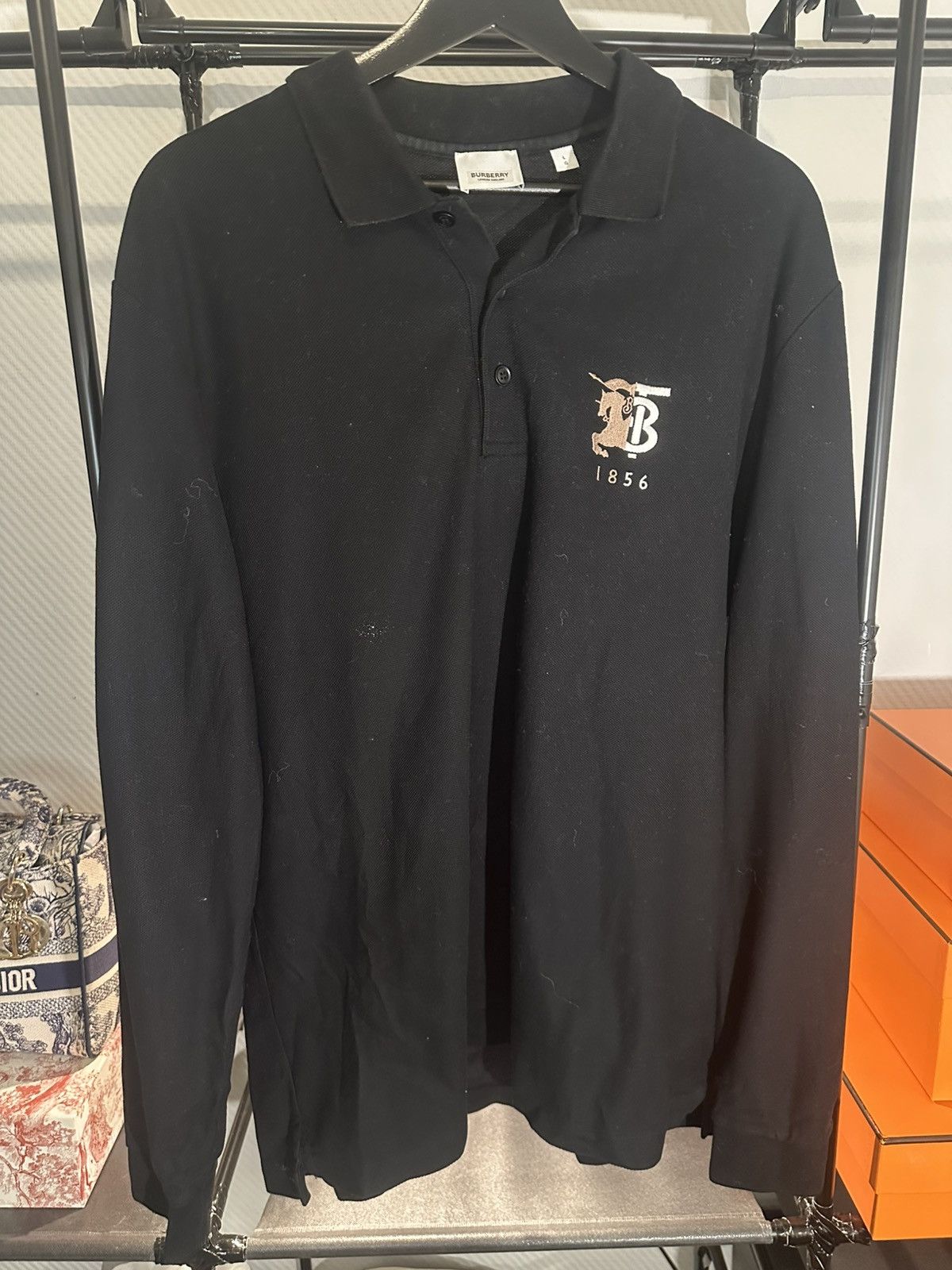 Burberry Burberry TB 1856 Equestrian Knight Embroidered Long-Sleeve Size US L / EU 52-54 / 3 - 4 Thumbnail
