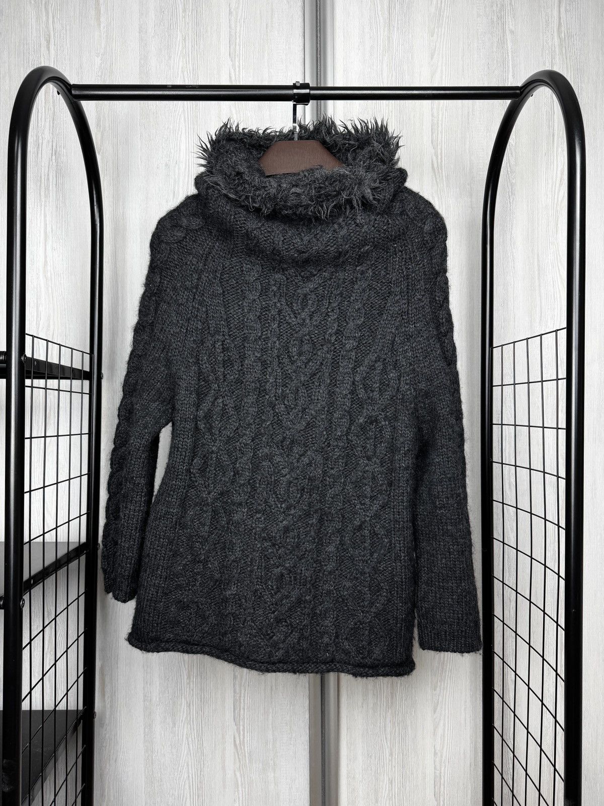 Y's Y’s Yohji Yamamoto Dark Grey Cable Knit Ninja Style sweater Size M / US 6-8 / IT 42-44 - 1 Thumbnail