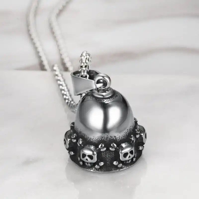 Vintage Retro Skull Bell Necklace Size ONE SIZE - 1 Thumbnail