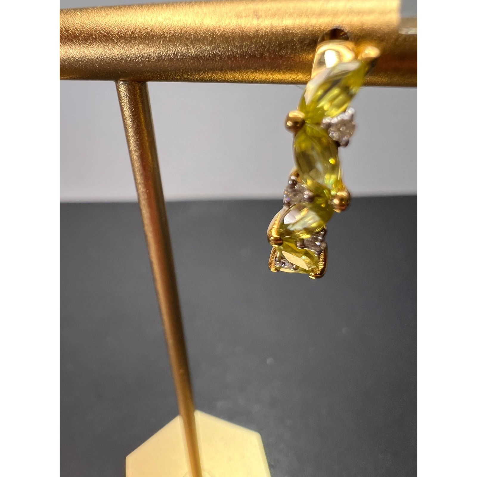 Other NEW Sphene moissanite j-hoop earrings in YG over 925 Size ONE SIZE - 8 Thumbnail