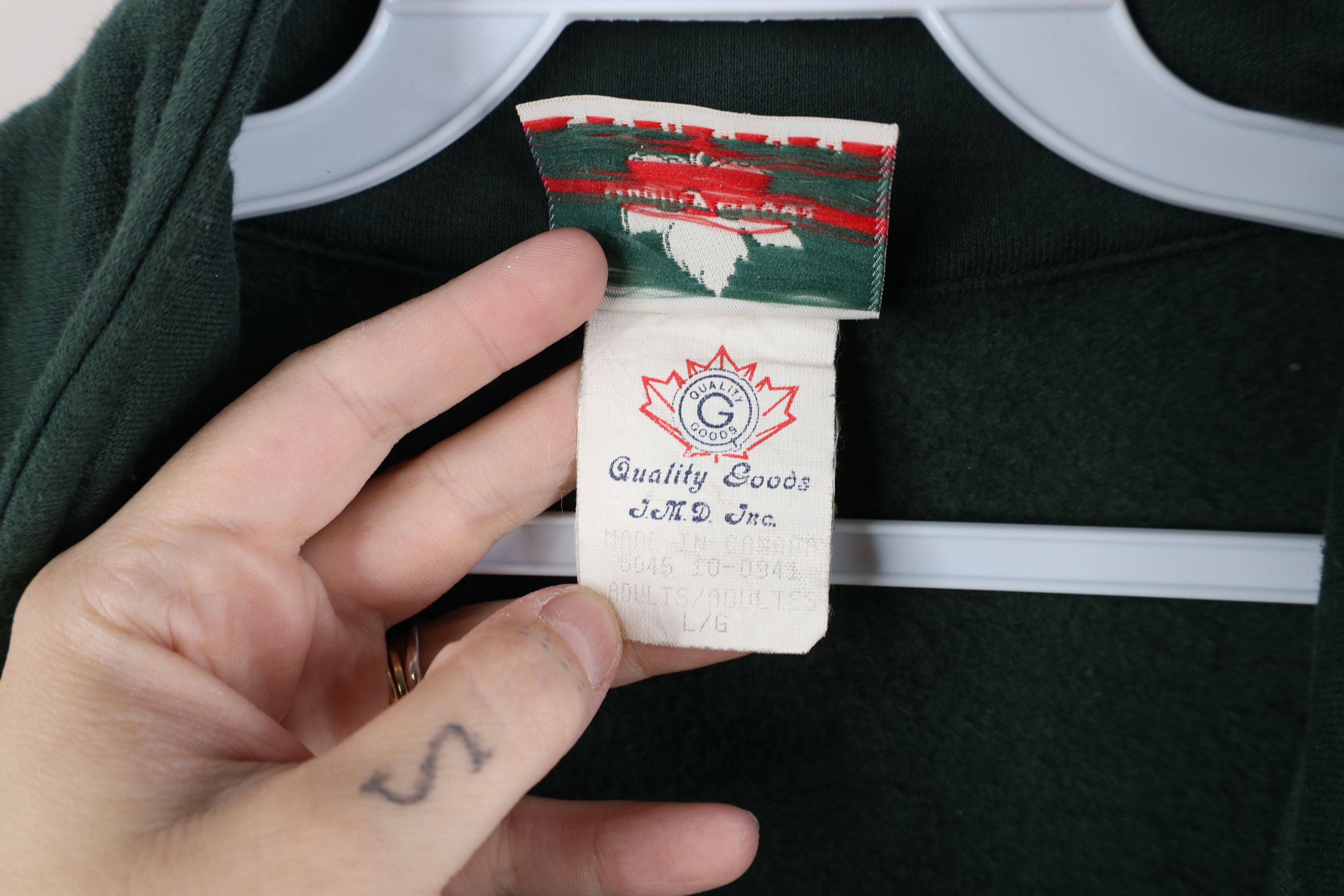 Vintage Vintage 90s Streetwear Canada Half Zip Sweatshirt Green Size US L / EU 52-54 / 3 - 7 Thumbnail