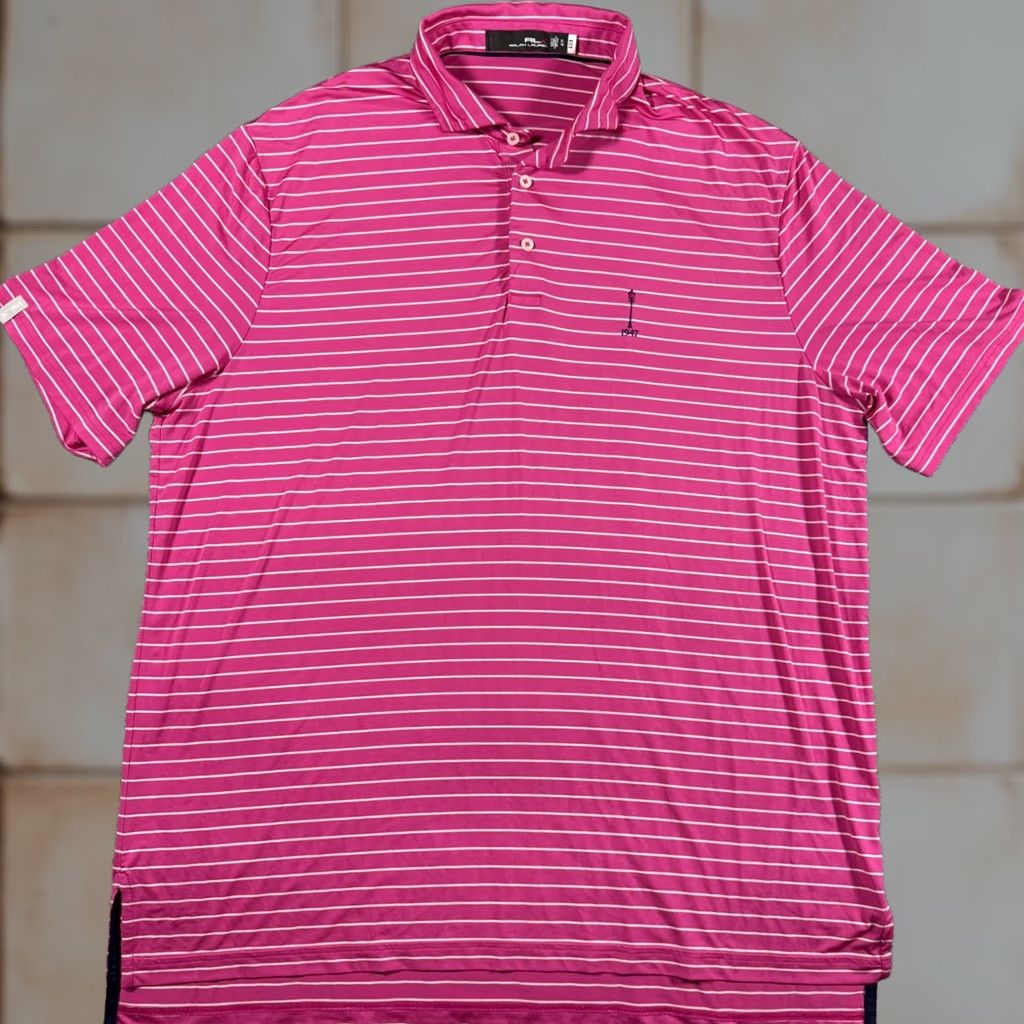 RLX Ralph Lauren RLX Ralph Lauren Shirt Mens XL Pink Performance Golf Polo Striped Club Size US XL / EU 56 / 4 - 1 Thumbnail