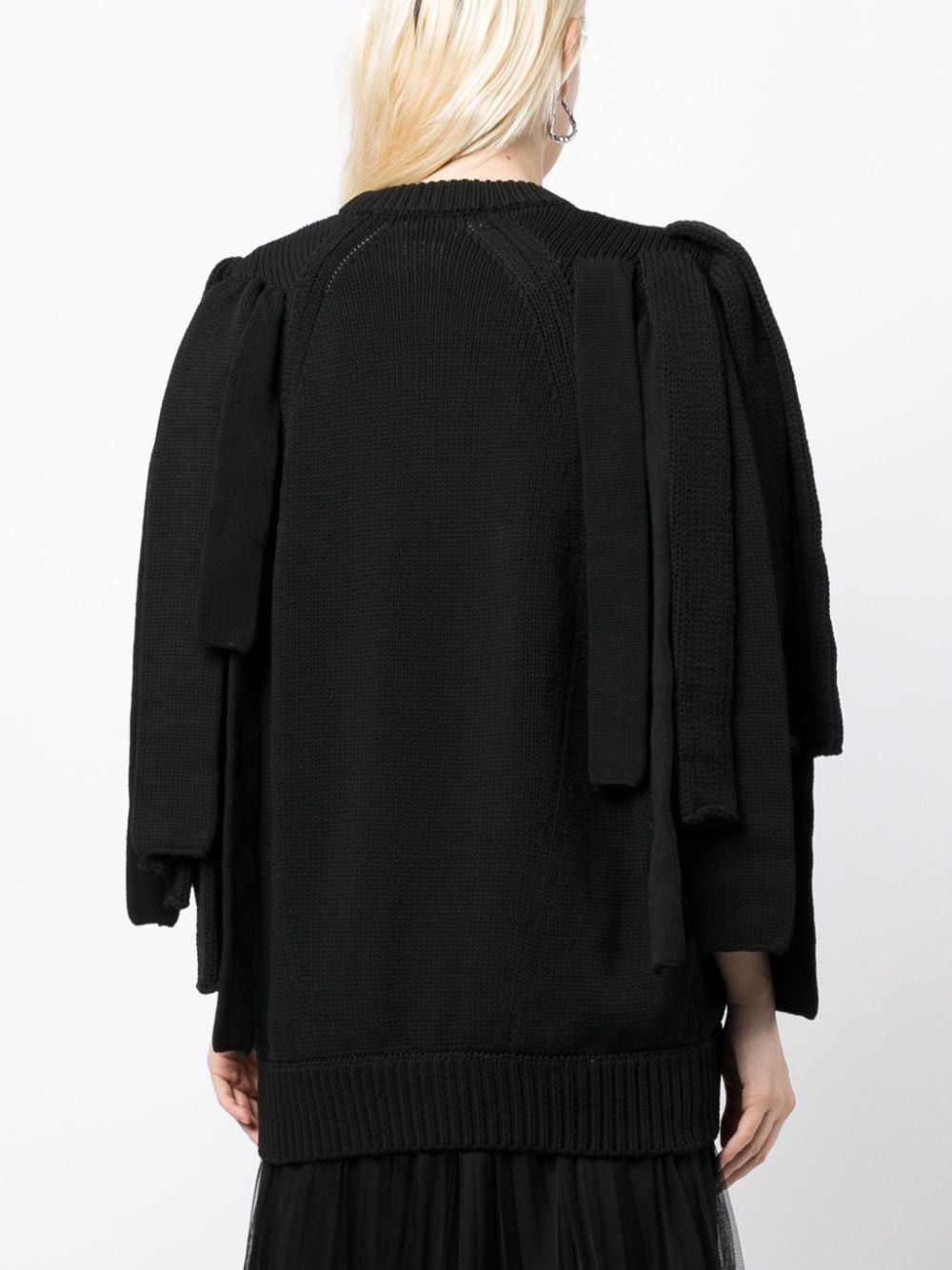 Comme des Garcons o1mle0824 Layered Sleeve Chunky Knit Jumper in Black Size M / US 6-8 / IT 42-44 - 4 Thumbnail