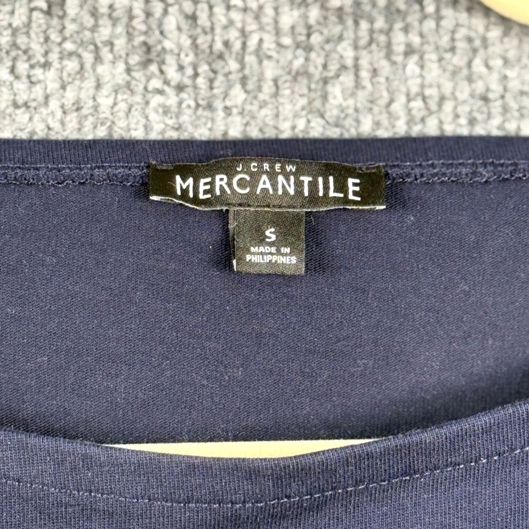 Vintage J. Crew Mercantile Womens Small Top Navy Gingham Layered Hem Long Sleeve Workwear Shirt Animals? Size S / US 4 / IT 40 - 3 Thumbnail