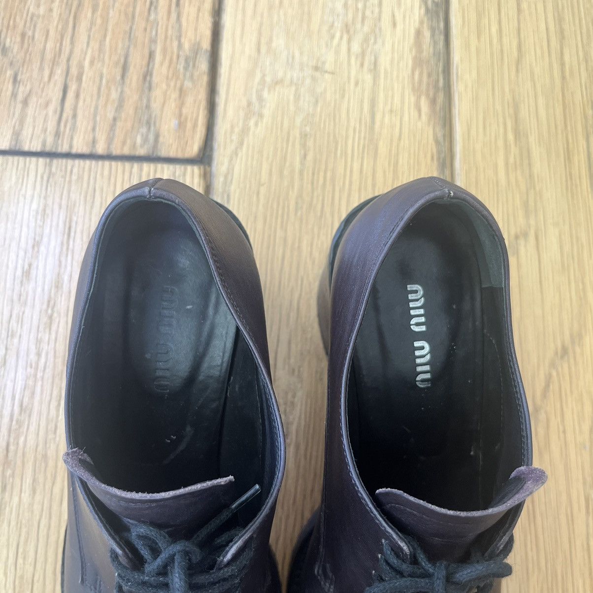 Miu Miu Miu Miu Leather Platform Oxford Heels Size US 5.5 / IT 35.5 - 7 Thumbnail