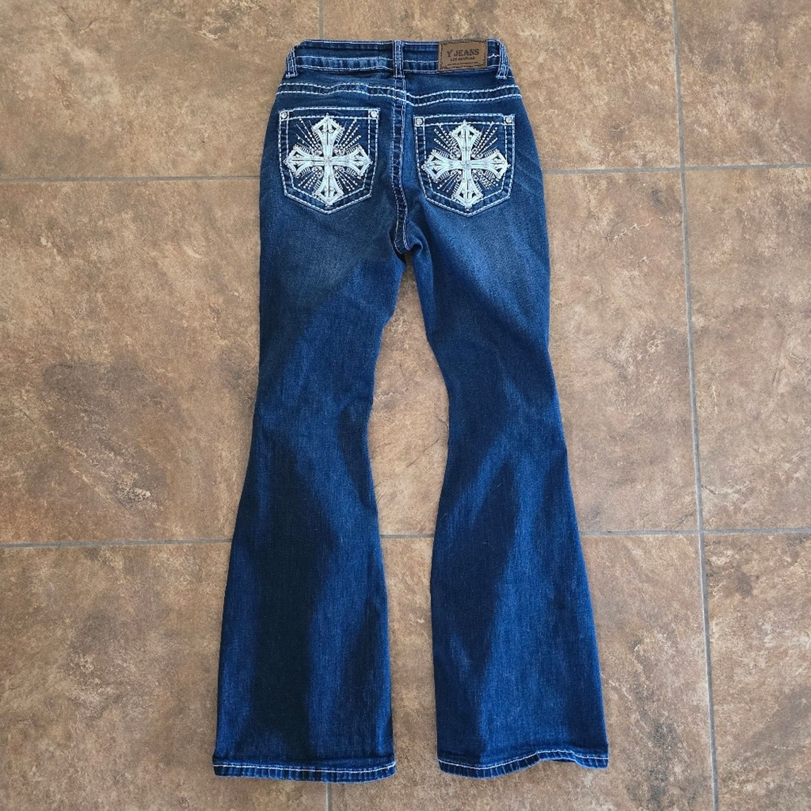Other Dark Denim | Y JEANS | Diamond Detailed Jean Size 27" / US 4 / IT 40 - 2 Thumbnail