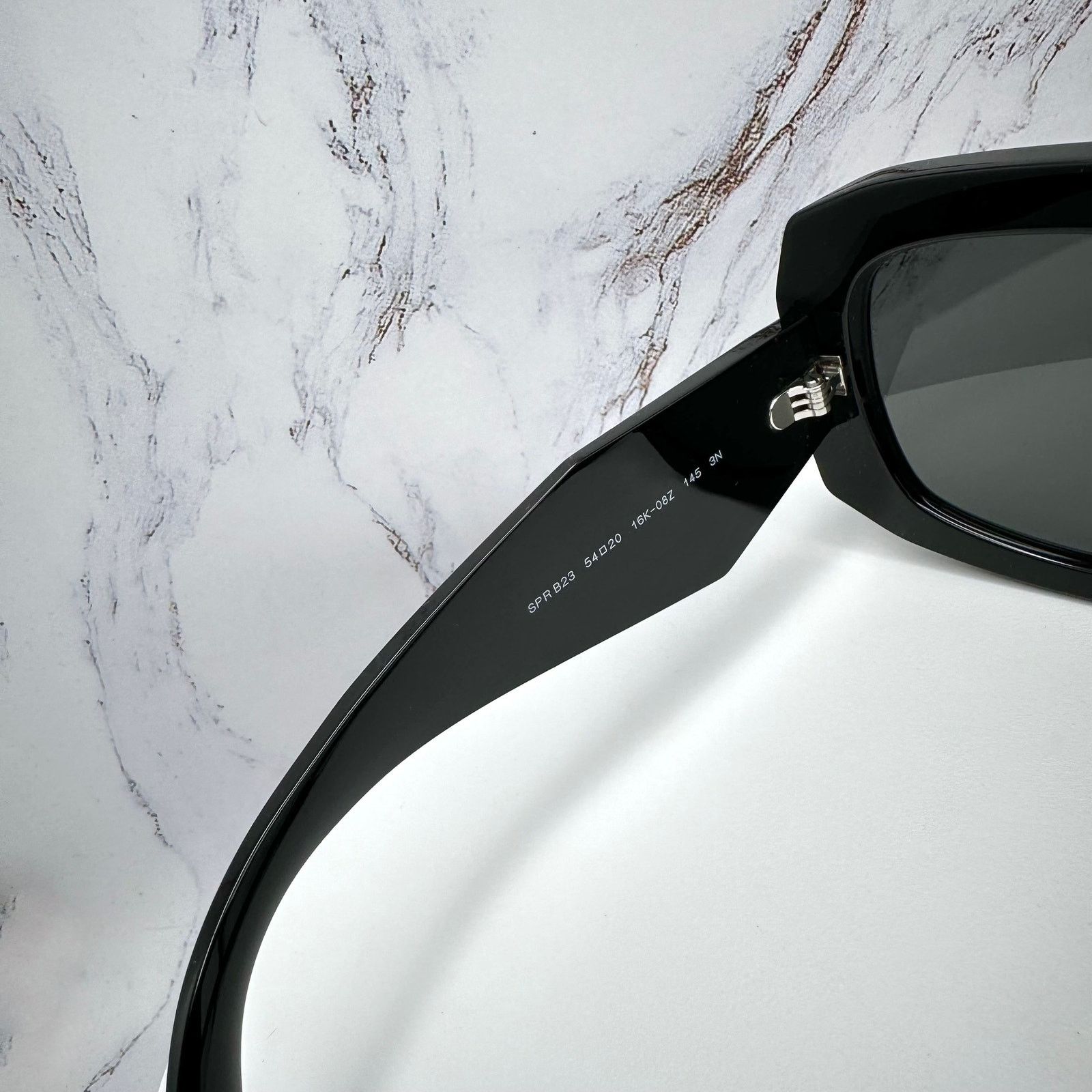 Prada New PRADA Sunglasses Black Silver Symbole Logo Oversized Size ONE SIZE - 11 Thumbnail
