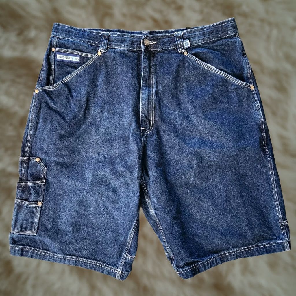 Pelle Pelle VINTAGE Pelle Pelle Men’s 42 Carpenter Jean Shorts Hip Hop Street Wear Jeans Blue 90s 2000s Men Size US 42 / EU 58 - 1 Thumbnail