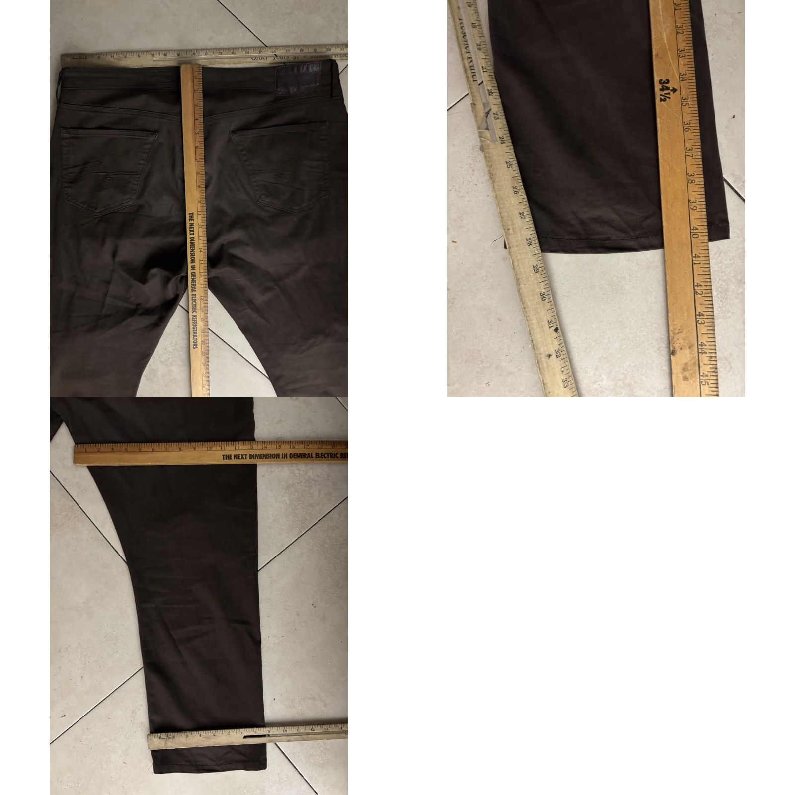 Denime AG Adriano Goldschmied Everett Jeans Mens 40x32 Brown Slim Straight Denim 지속? Size US 40 / EU 56 - 8 Thumbnail