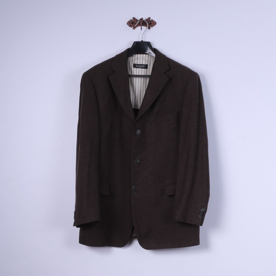 Bugatti Bugatti Men 52 42 Blazer Brown 100% Wool VTG 0796 Size 42R - 2 Thumbnail