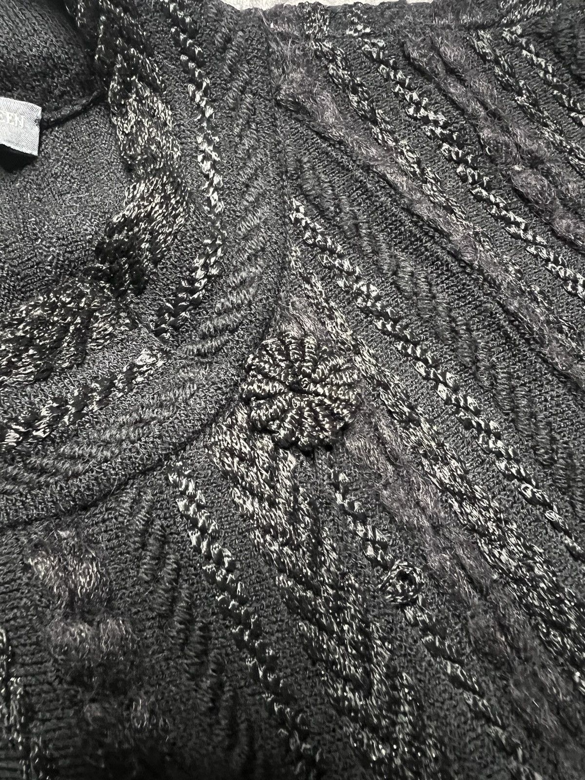Alexander McQueen Alexander Mcqueen Black Textured Knit Cape Size S / US 4 / IT 40 - 6 Thumbnail
