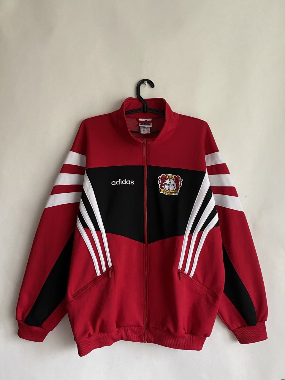 image of Vintage Adidas Fc Bayer 04 Leverkusen 90's Track Top Jacket in Red, Men's (Size XL)