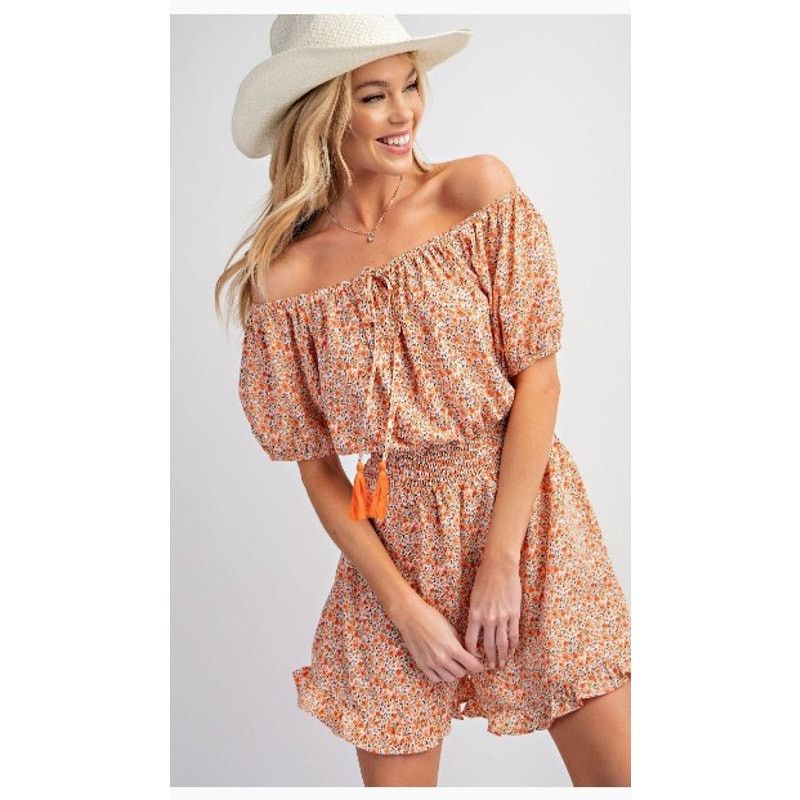 Other Easel EB50359 Small Printed Wool Ruffle Romper - Orange Size 24" / US 00 / IT 34 - 3 Thumbnail