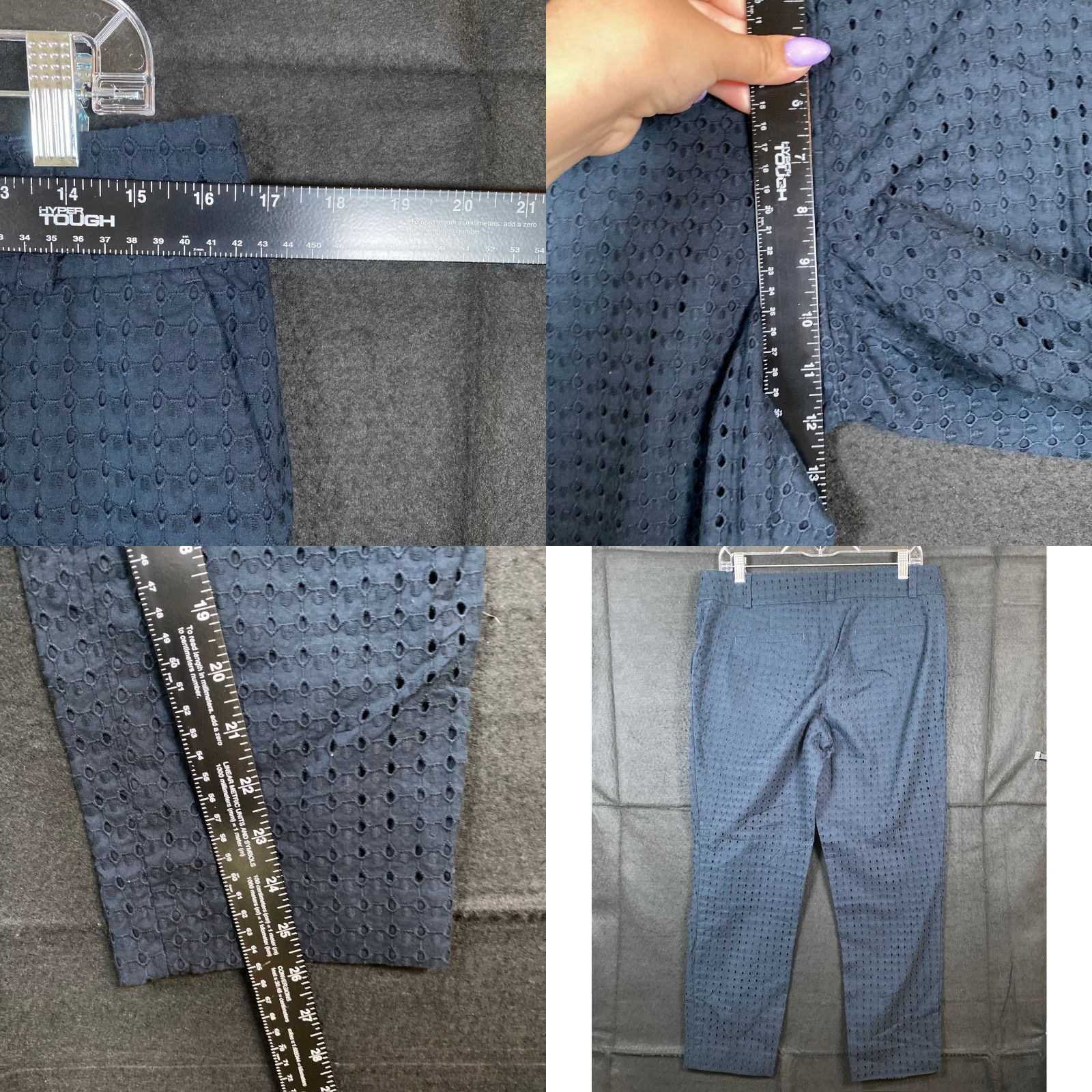 Ann Taylor VINTAGE Ann Taylor LOFT Blue Zoe Ankle Pants Women 10 Straight Leg Stretch Lined Casual Workwear Pants Size 24" / US 00 / IT 34 - 8 Thumbnail