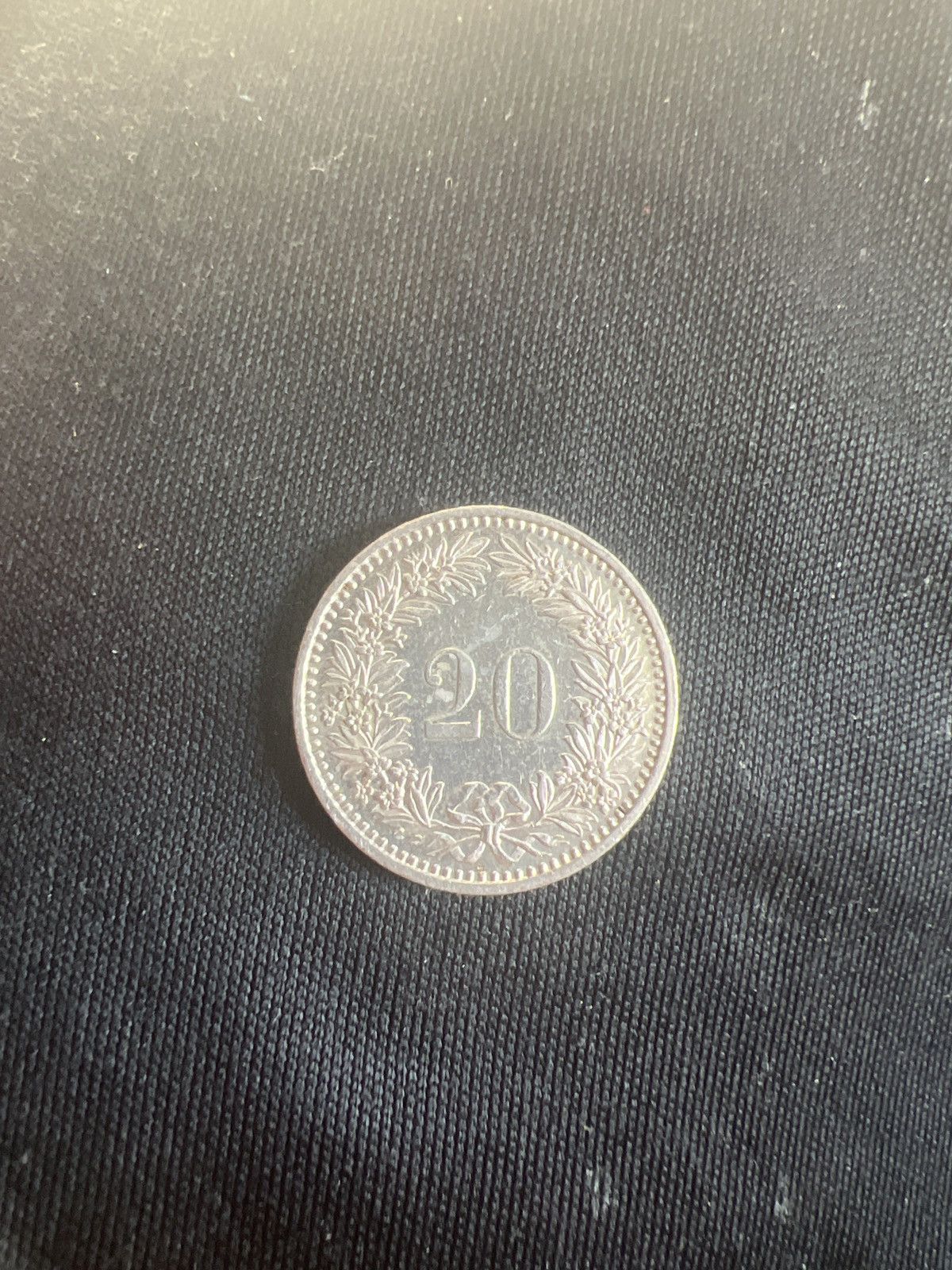 Vintage 1985 Swiss 20 Rappen Coin Size ONE SIZE - 2 Thumbnail