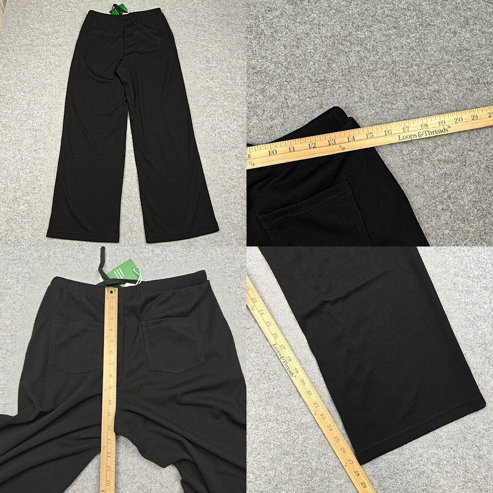 Vintage Halara Pants Womens Small Black Wide-Leg Sweatpants Drawstring Waist Pockets New Size 28" / US 6 / IT 42 - 8 Thumbnail