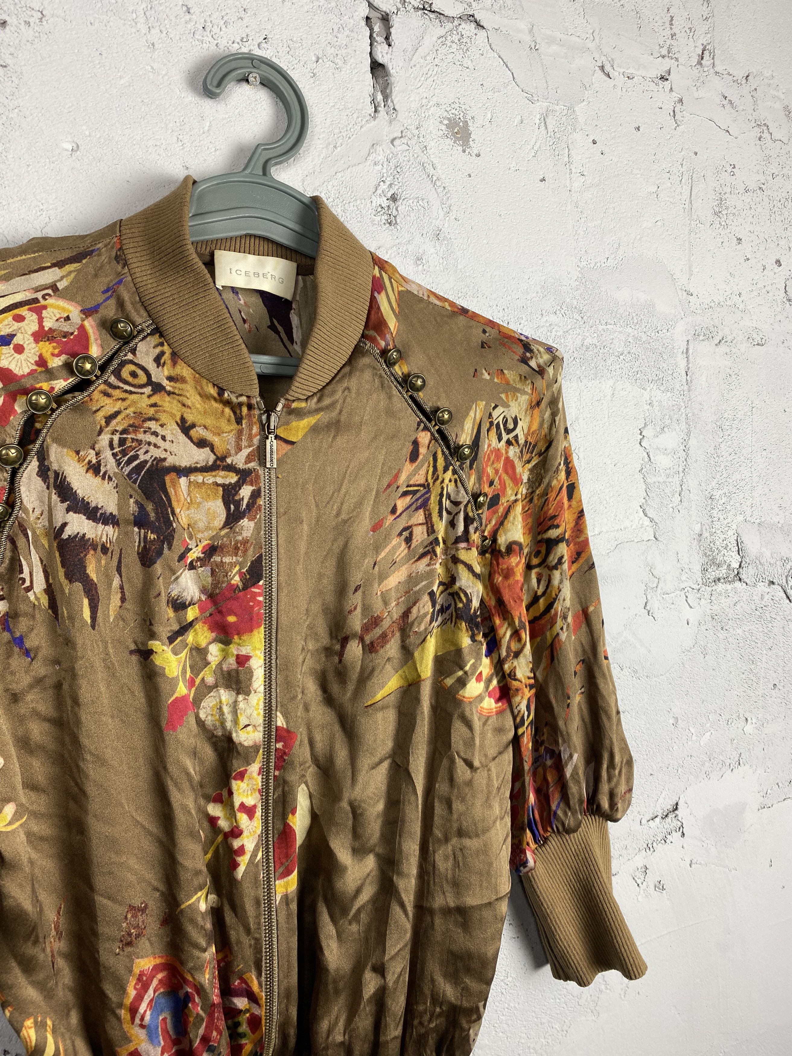 Iceberg Vintage Runway Silk Printed Iceberg Blazer Light Jacket Size XS / US 0-2 / IT 36-38 - 2 Thumbnail