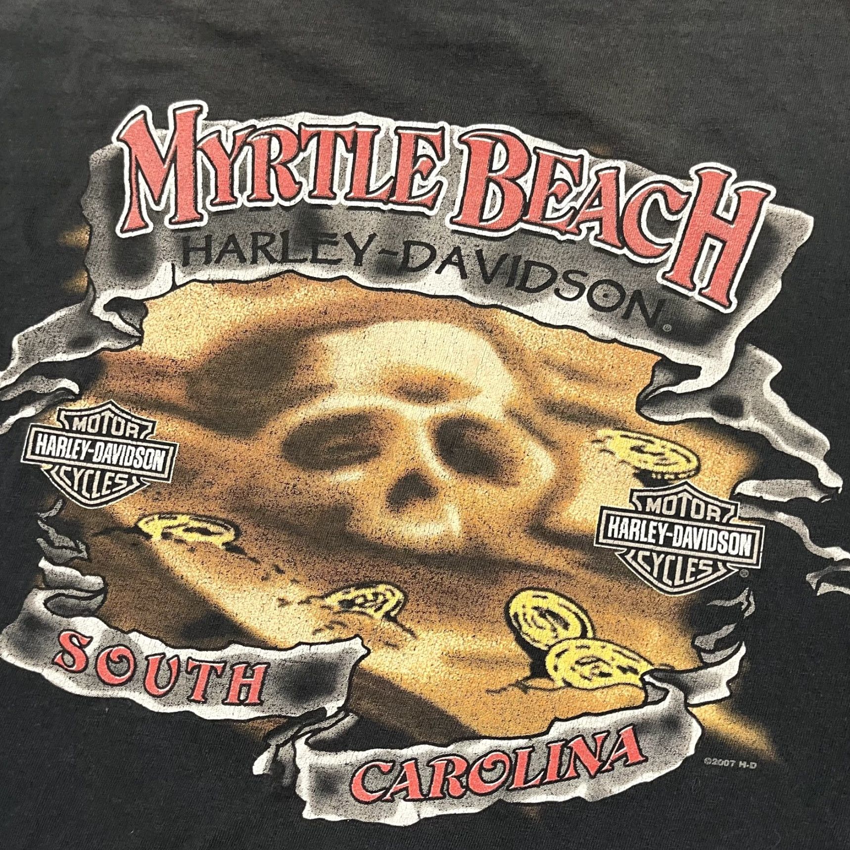 Harley Davidson VINTAGE Harley-Davidson Shirt Men L Black Graphic Print Skull Logo Short Sleeve Crew Neck 2000s Mens Size US L / EU 52-54 / 3 - 4 Thumbnail