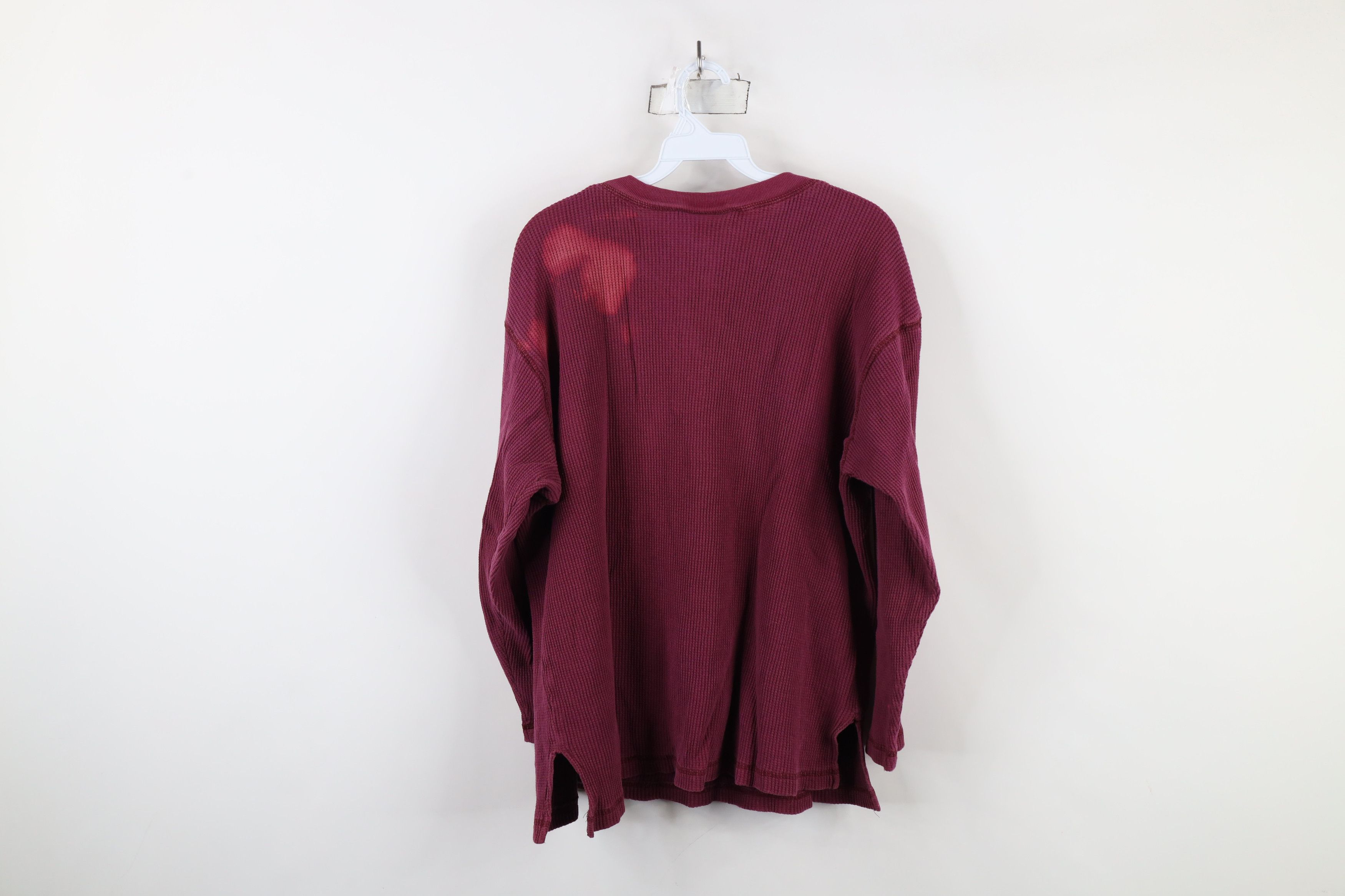 Vintage Vintage 90s Streetwear Waffle Knit Henley T-Shirt Red Size XL / US 12-14 / IT 48-50 - 13 Thumbnail