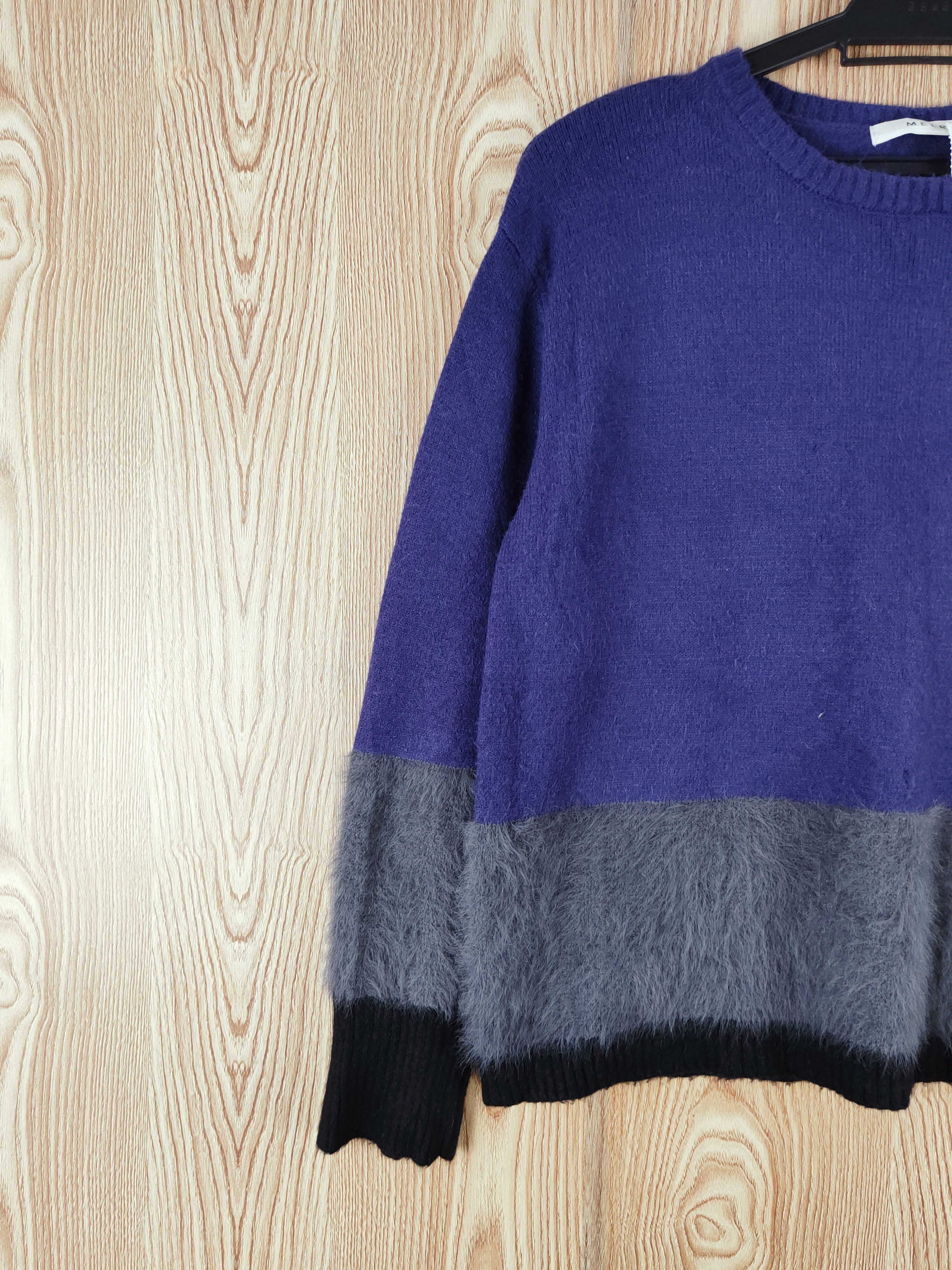 Japanese Brand × Melrose × Vintage Melrose Purple Gray Fur Mohair Knitwear Sweatshirts #w123 Size M / US 6-8 / IT 42-44 - 3 Thumbnail
