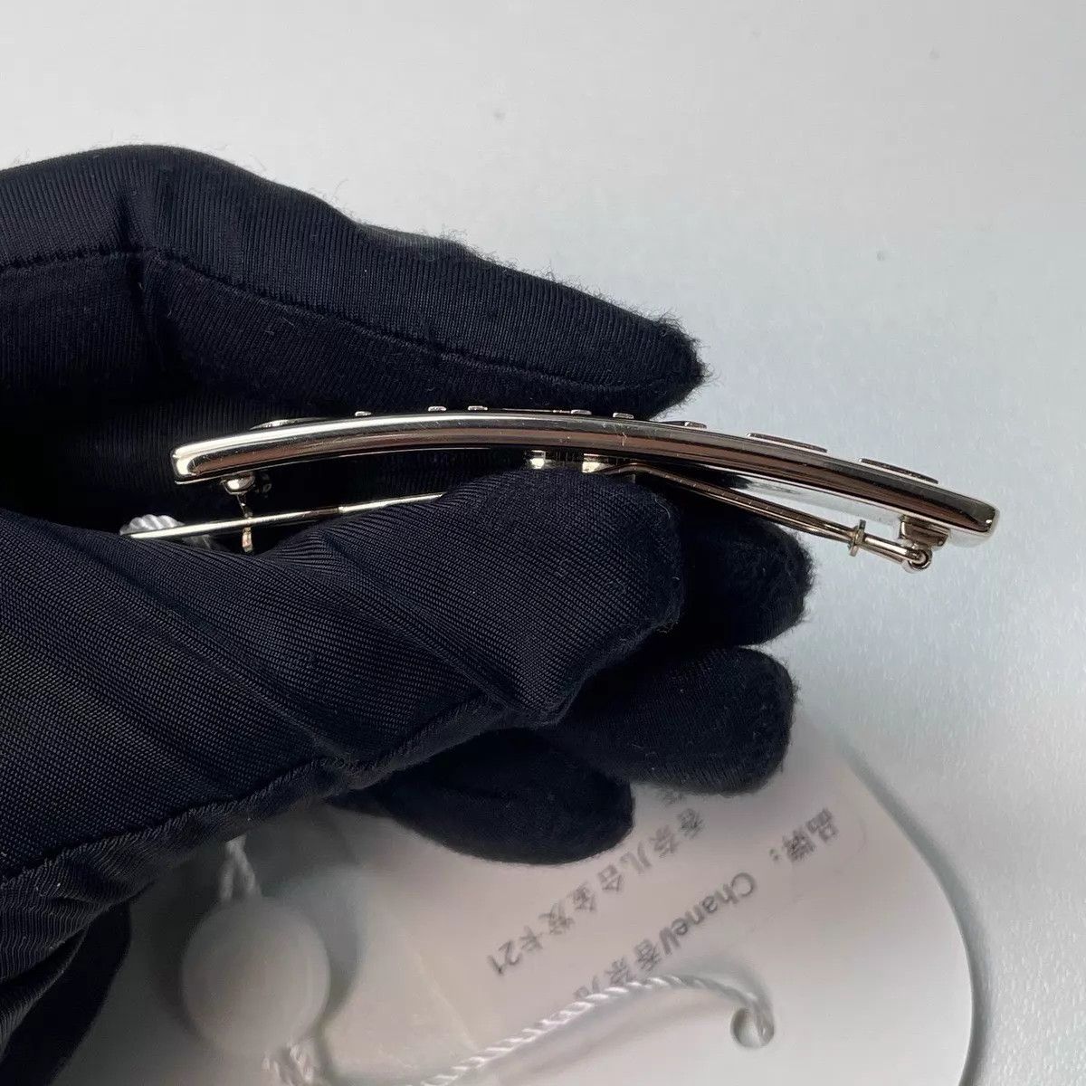 Chanel Chanel 2021 Gold Full Diamond CHANE Alloy Barrette Size ONE SIZE - 5 Thumbnail