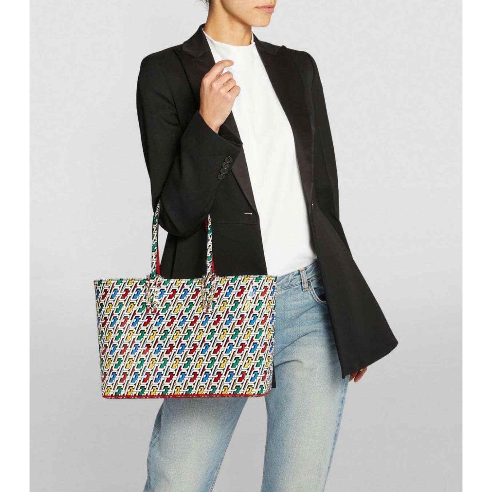 Christian Louboutin Christian Louboutin 3D Logo Leather Red Tote Shoulder Bag Size ONE SIZE - 4 Thumbnail