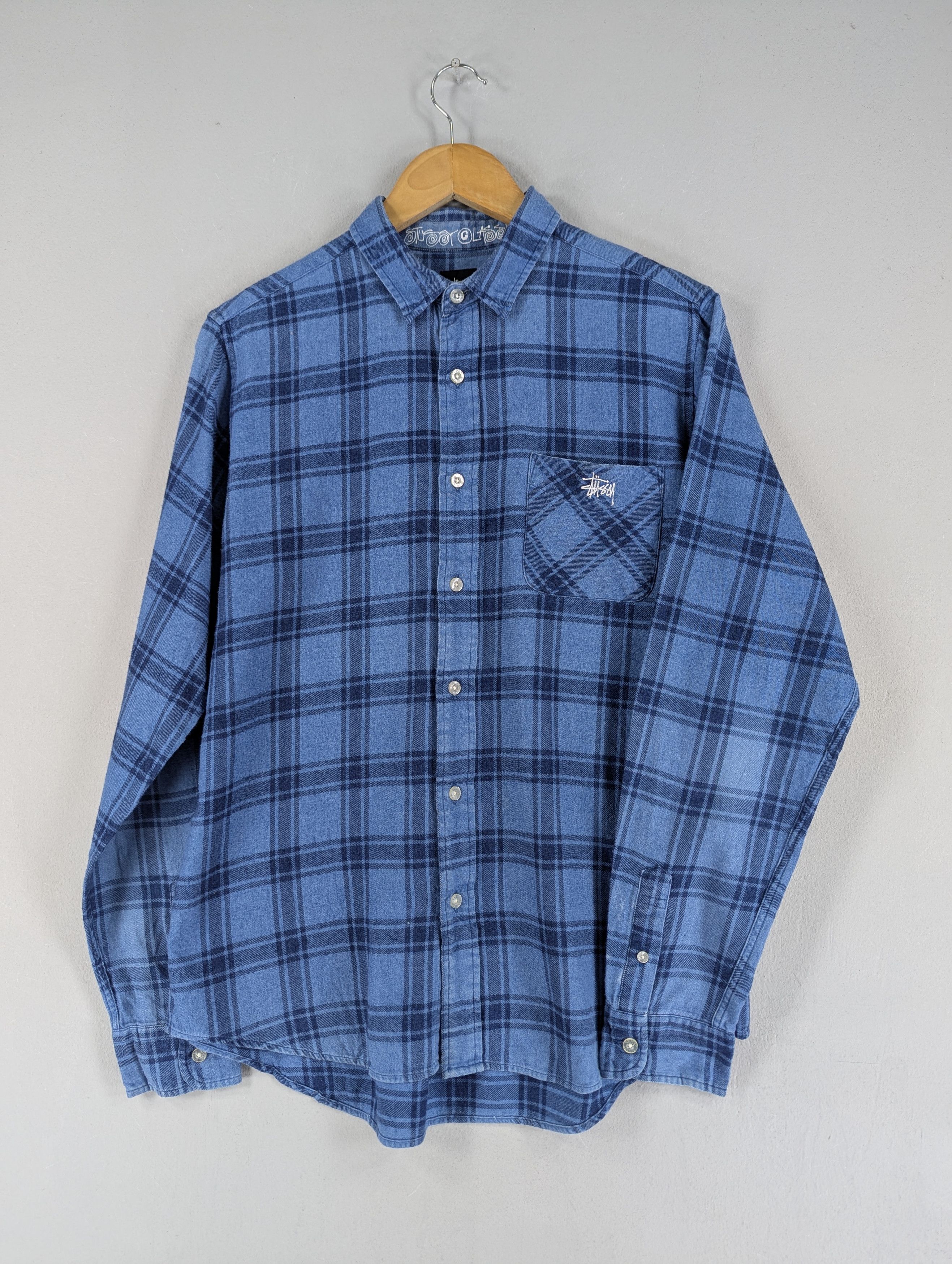 Stussy Stussy Hellshire Plaid Shirt - Blue/Pink - Size M
