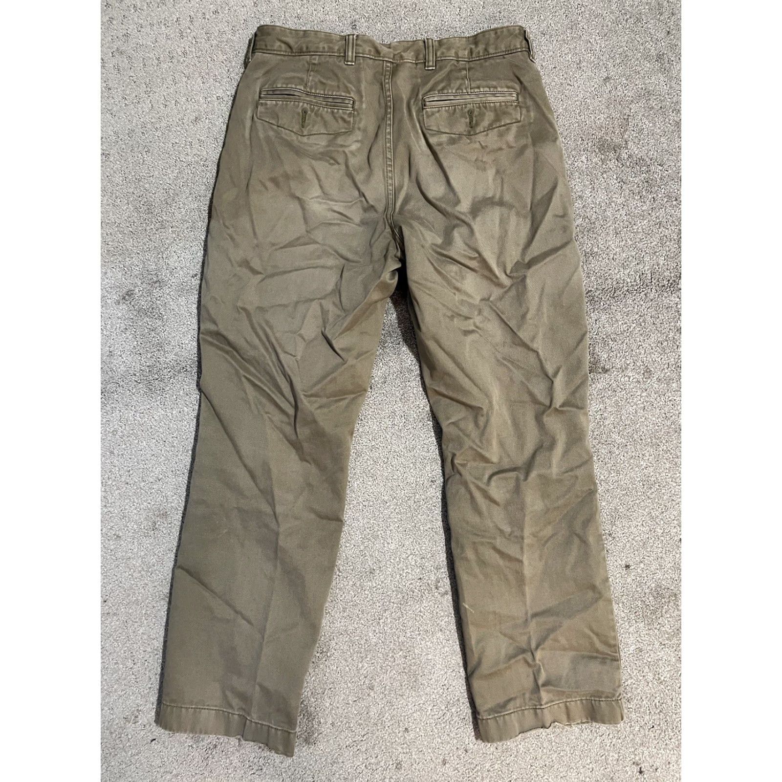 Vintage VINTAGE LL Bean Pants Mens 33x29 Khaki Standard Fit Chino 100% Cotton Classic Distressed Size US 33 - 3 Thumbnail
