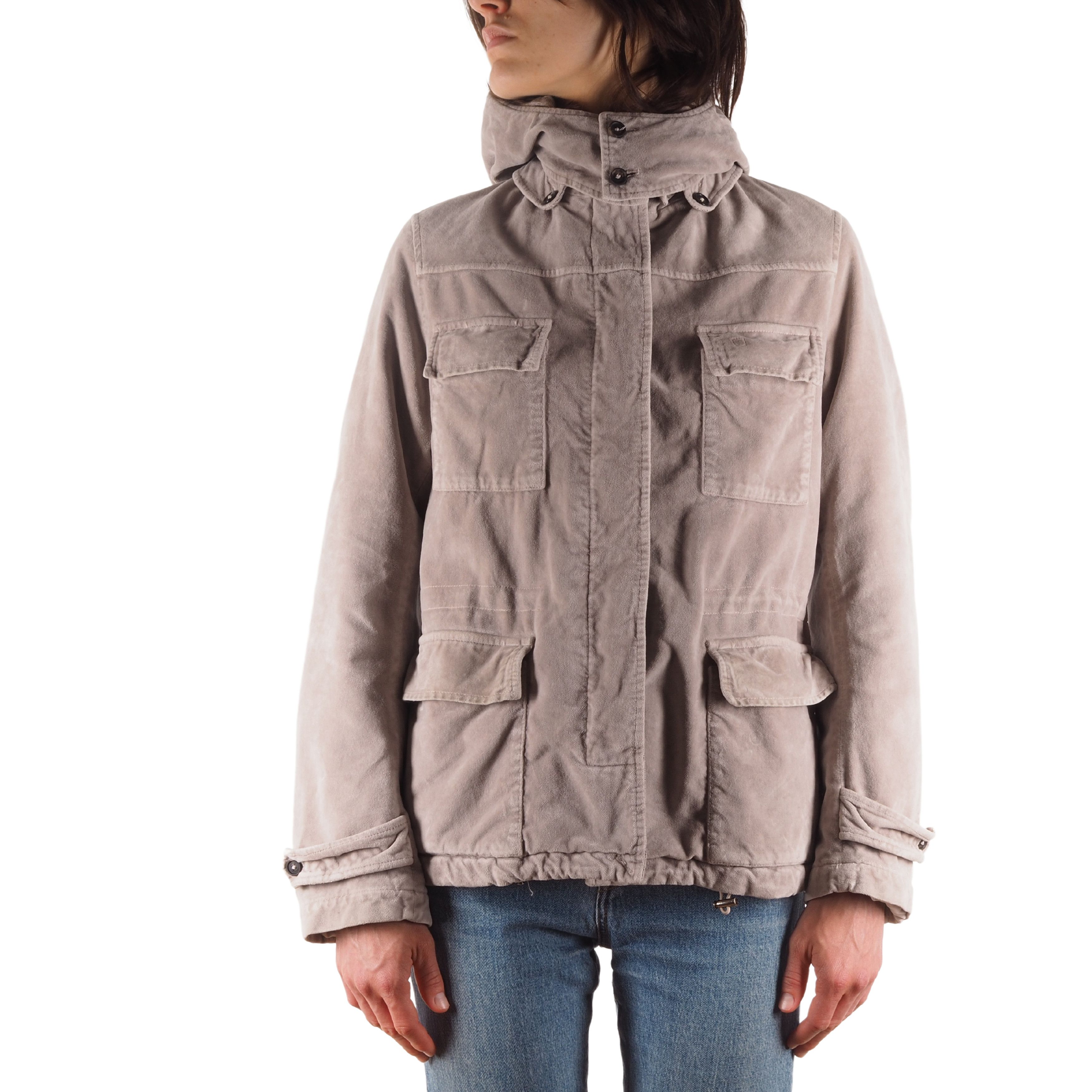 Massimo Alba Massimo Alba Gray Velvet Hooded Pockets Jacket Size S / US 4 / IT 40 - 1 Thumbnail