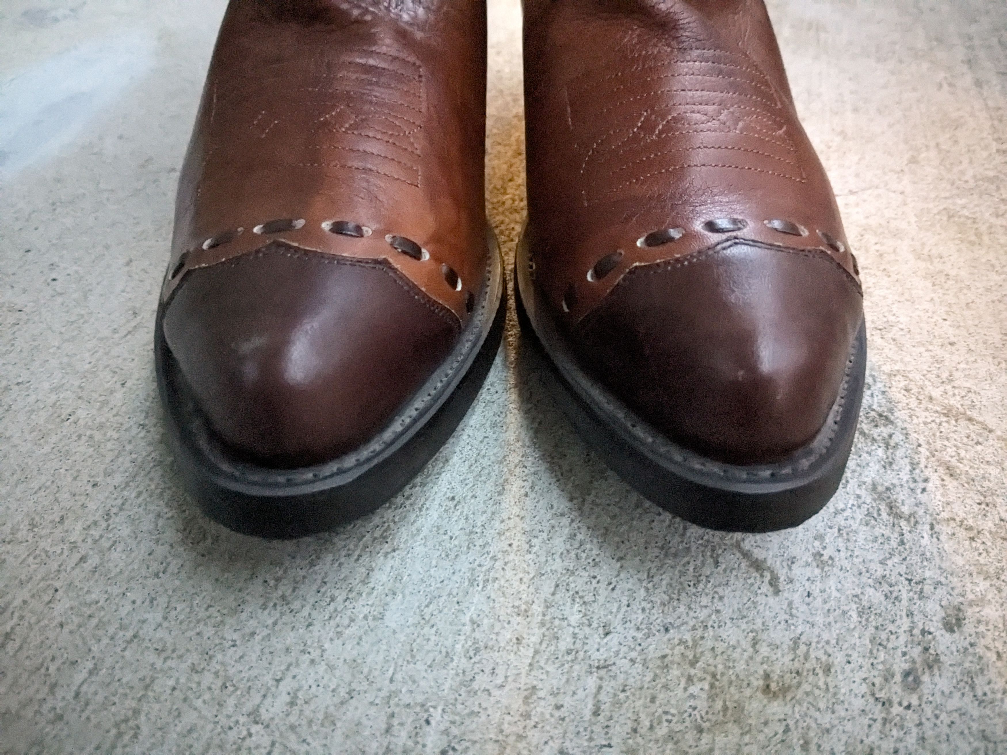 Durango × Vintage Durango Cowboy Boots Brown 10 EE Wide Leather Size US 10 / EU 43 - 2 Thumbnail
