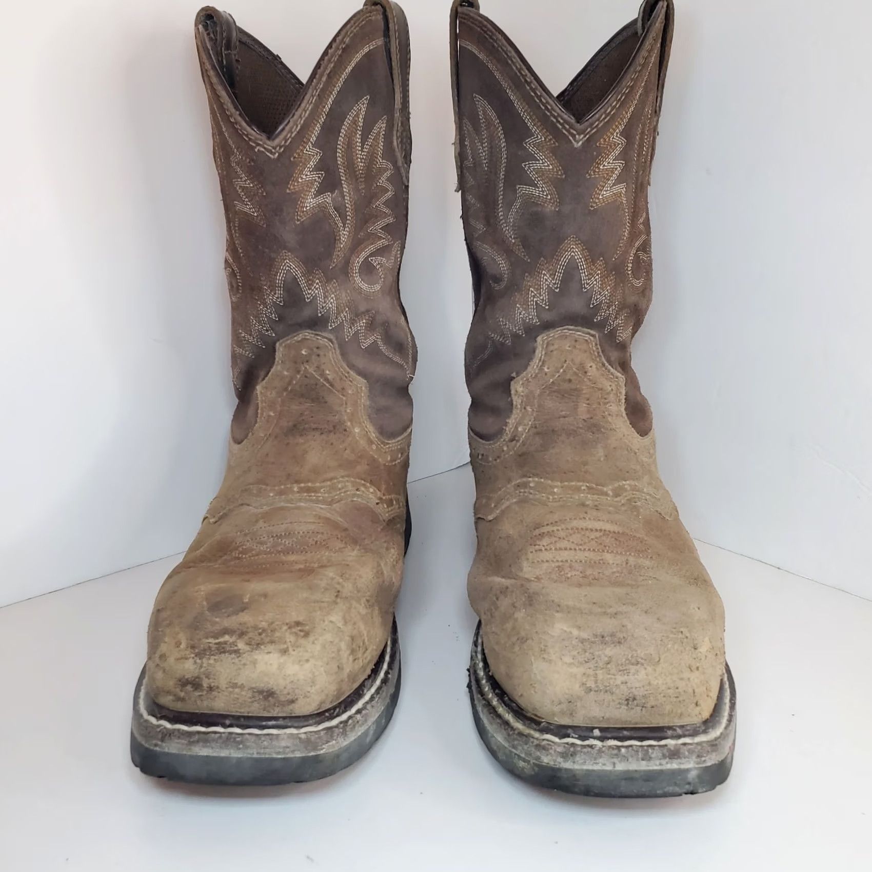 Vintage HISEA NINGO Mens 11M Steel Toe Western Work Boots Waterproof Cowboy Boot Square Size US 11 / EU 44 - 2 Thumbnail